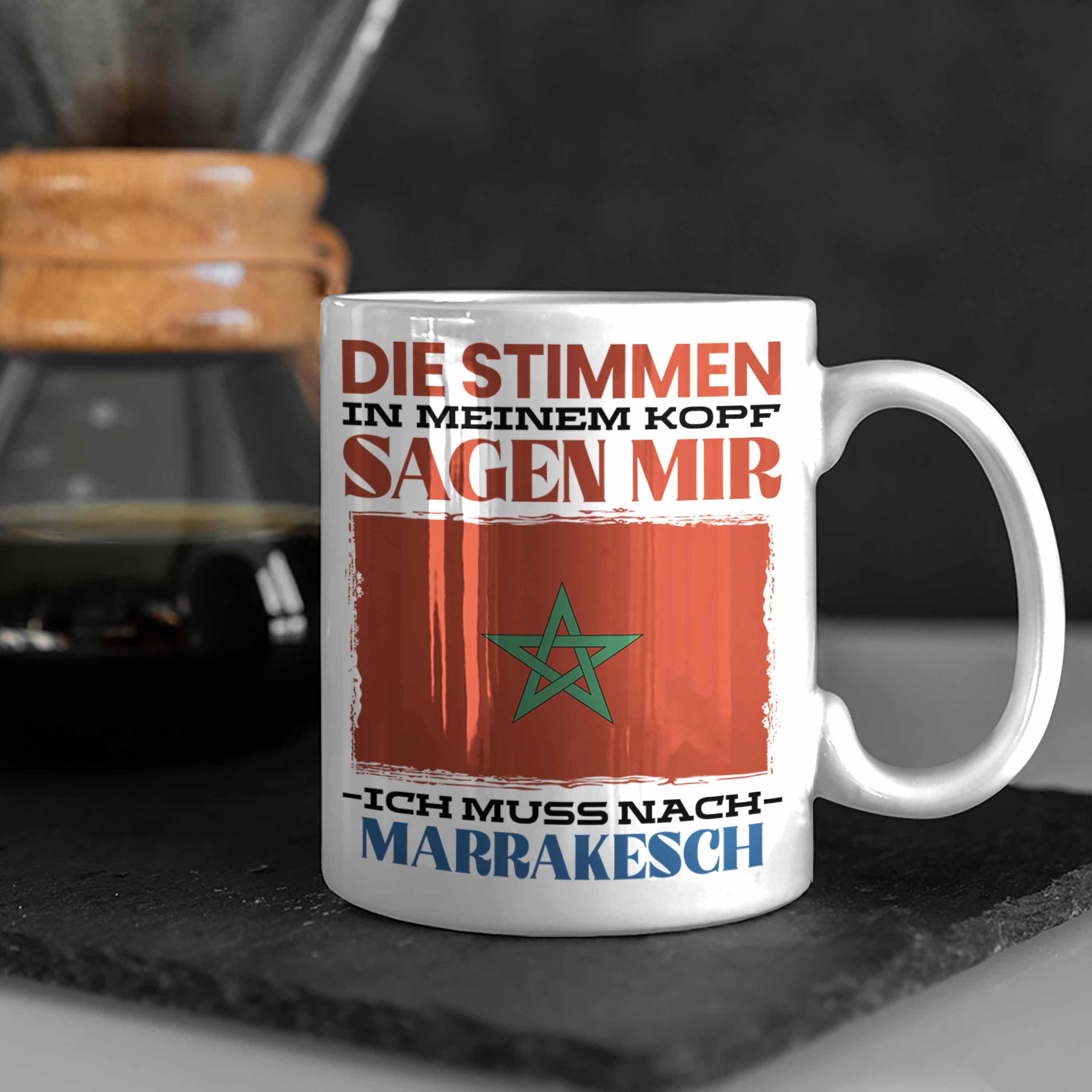 Marrakesch Heimat Ge - Geschenk Trendation Urlaub Trendation Tasse Spruch Marokko Tasse Weiss