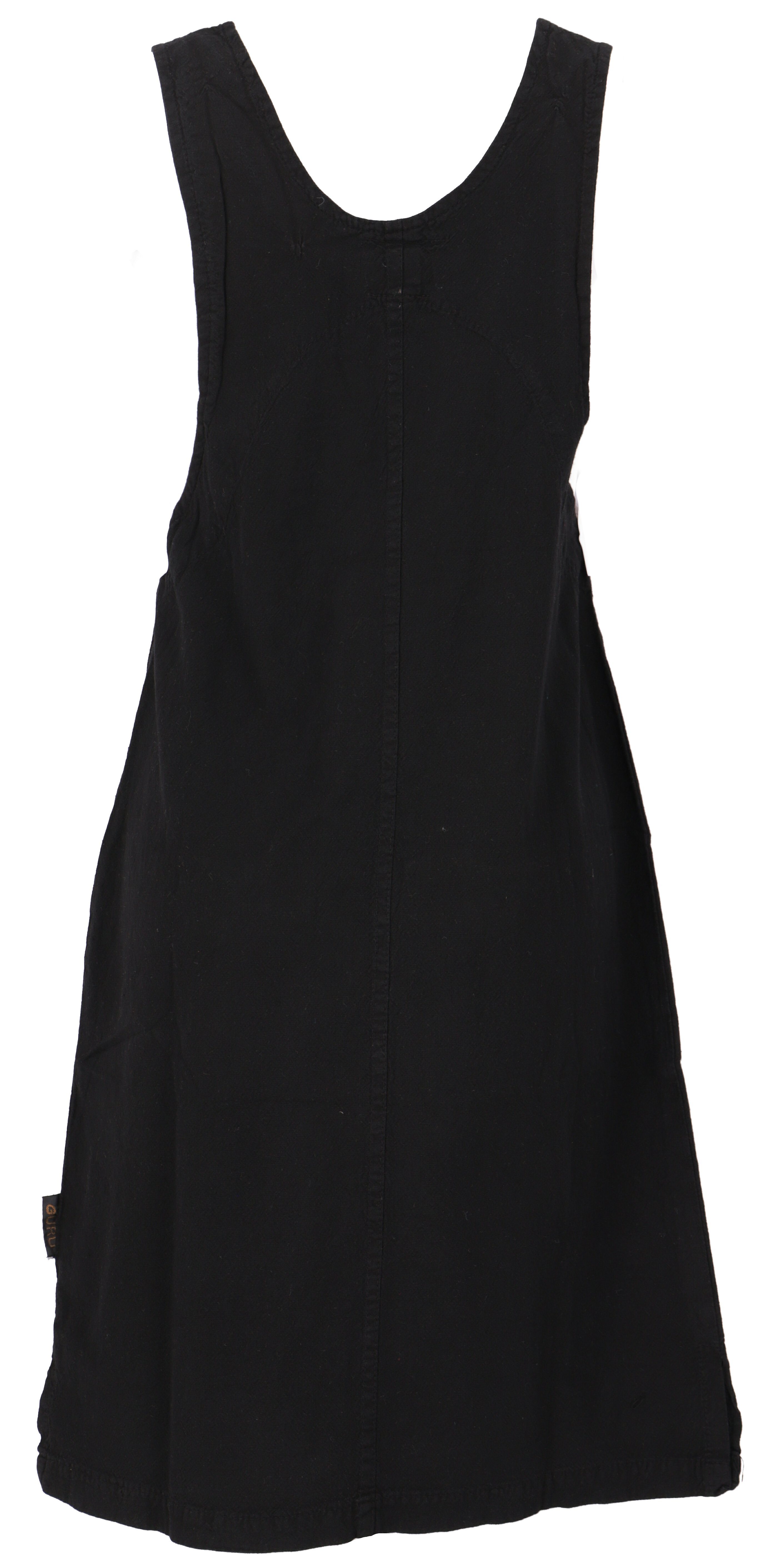 Guru-Shop Minirock Latzrock, Trägerkleid, Hippierock - schwarz alternative günstig online kaufen