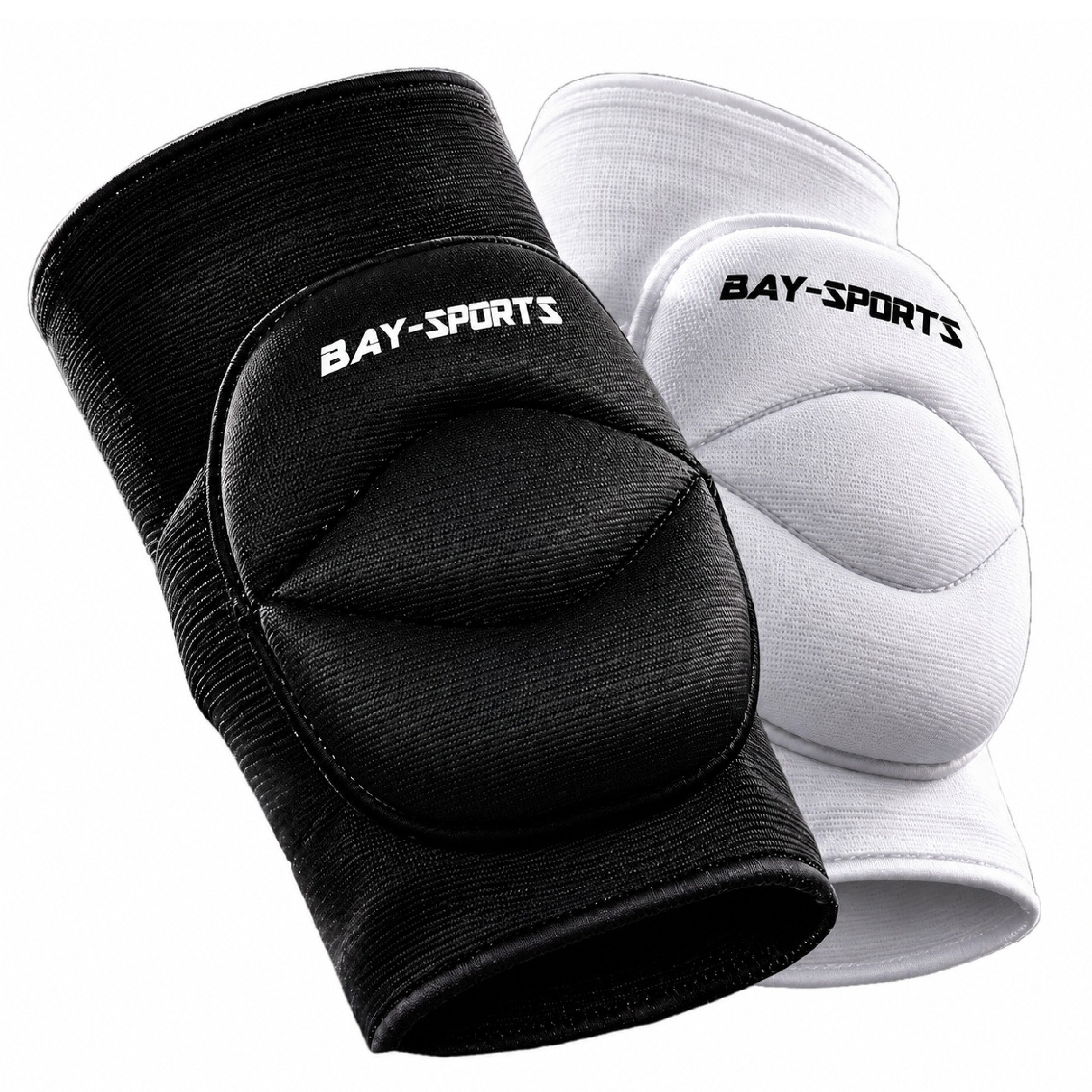 BAY-Sports Ellenbogenschutz Ellenbogenschützer Ellbogenschoner Ellenbogenpolster ELBOW ATTACK (Paar), stabilisierend, stoßdämpfend, elastisch, atmungsaktiv, Schwarz, Weiß