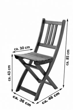 SAM® Balkonset Blossom, Balkonset 3tlg., Akazienholz, Tisch und zwei Stühle, 60x60x75