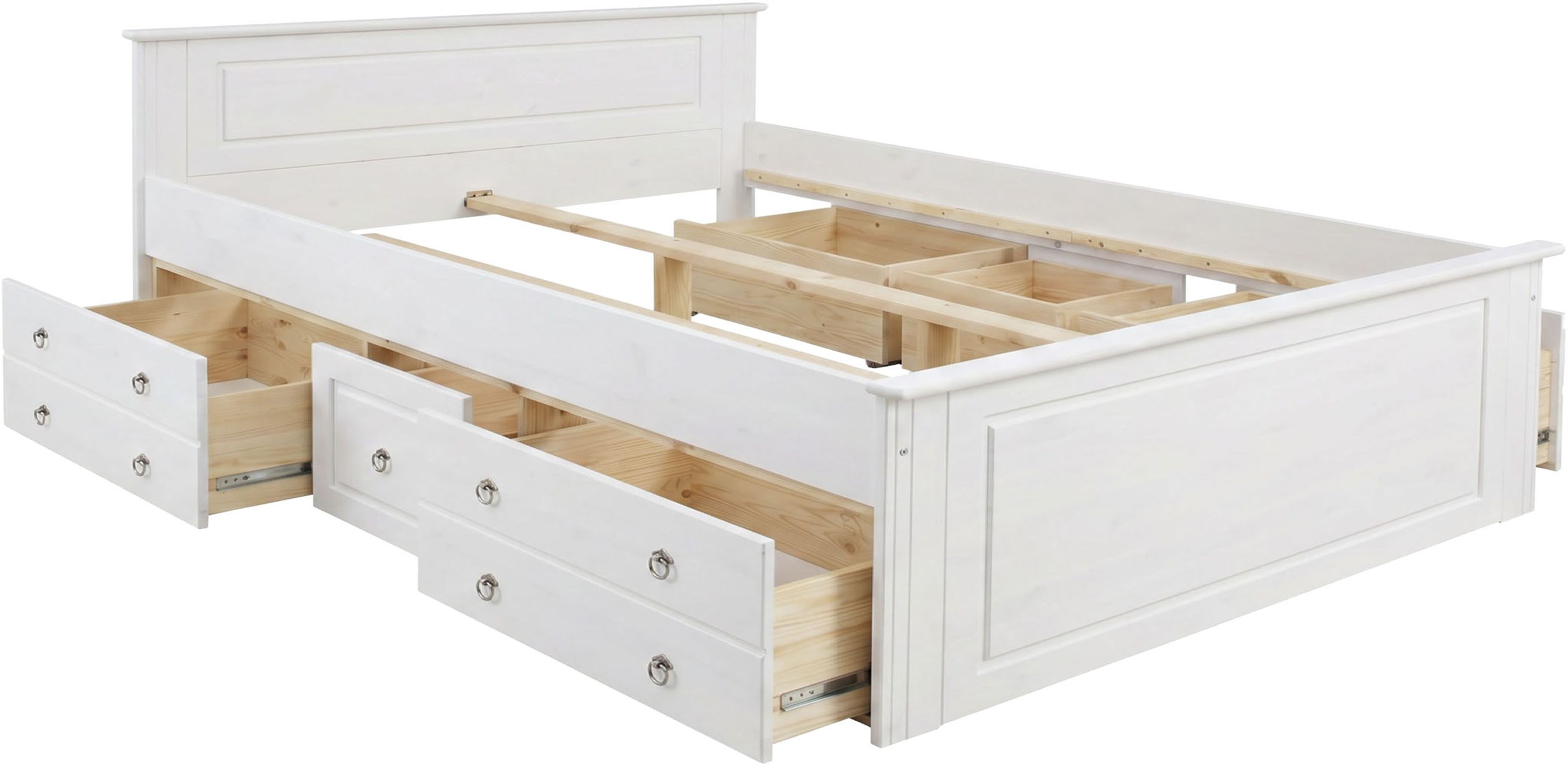OTTO home Massivholzbett Hugo, FSC® zertifiziert, Landhausstil, zeitlos und edel (auch als Super Sparset inklusive Schubkästen), Stauraumbett, extra belastbar,  – Bild 5 von 5