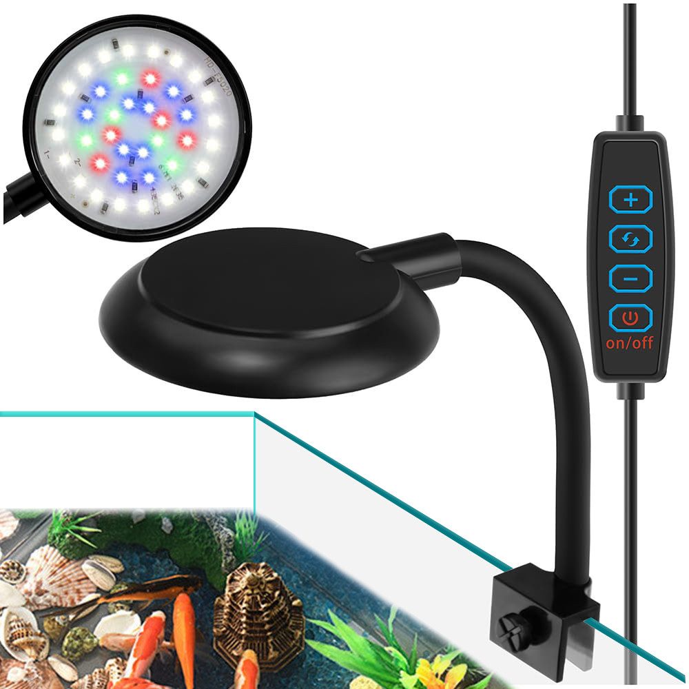 LED Aquariumleuchte LED Clip-On Aquarium Licht Dimmable,für 3 bis 5 Gallonen Aquarien