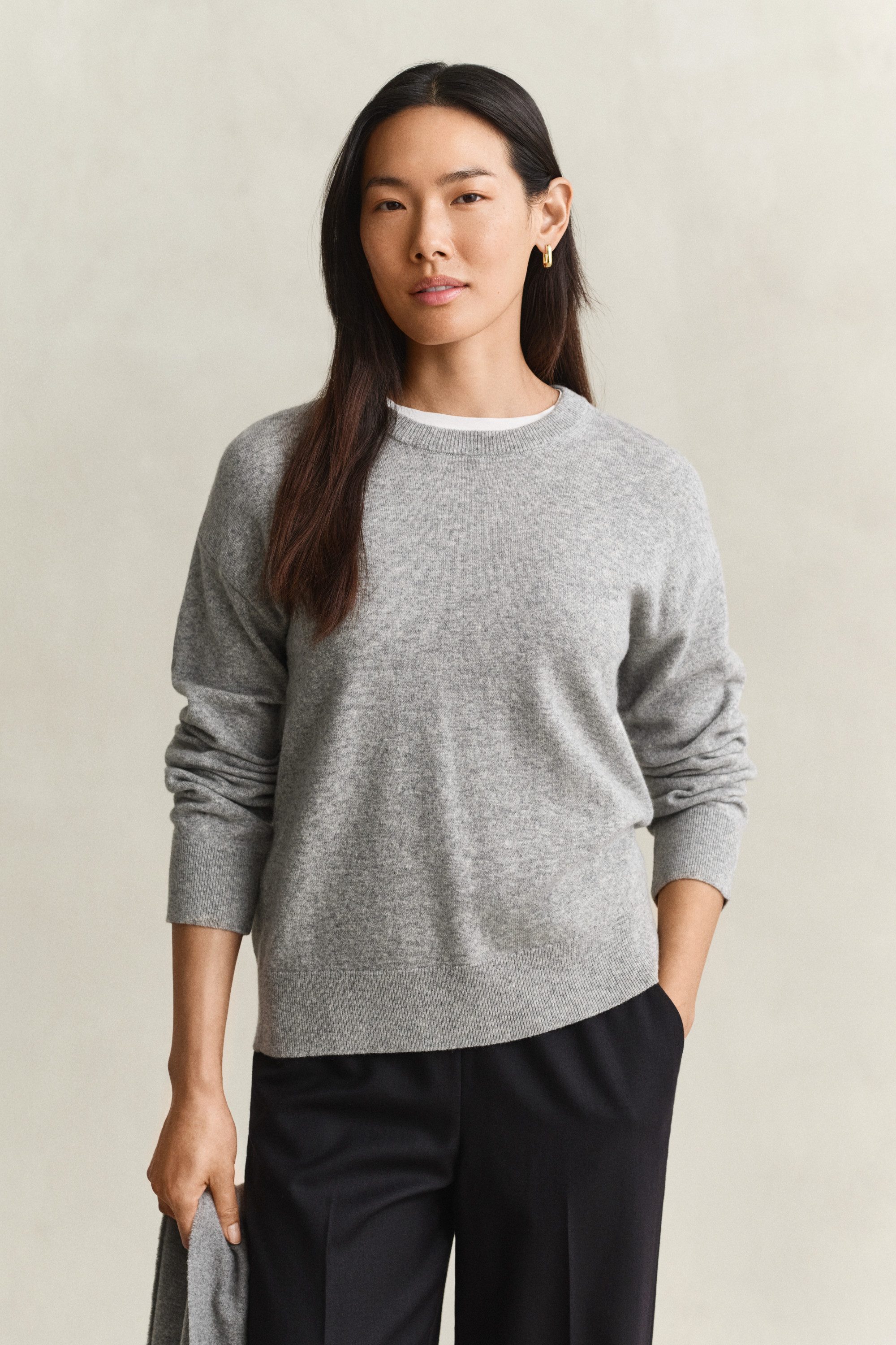 Gant Strickpullover SUPERFINE LAMBSWOOL C-NECK aus feiner Wolle