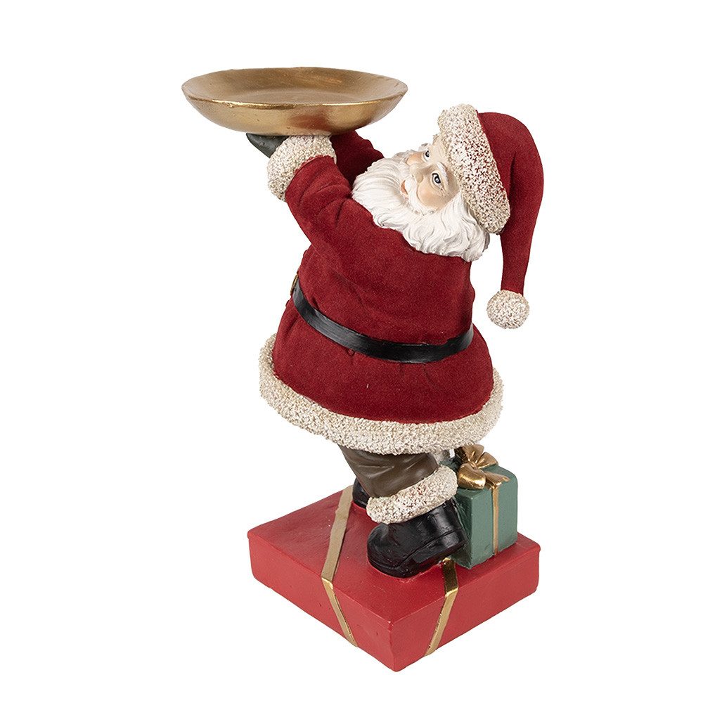 Clayre & Eef Weihnachtsmann Weihnachtsdekorationsfigur Weihnachtsmann 17x13x26 cm Rot