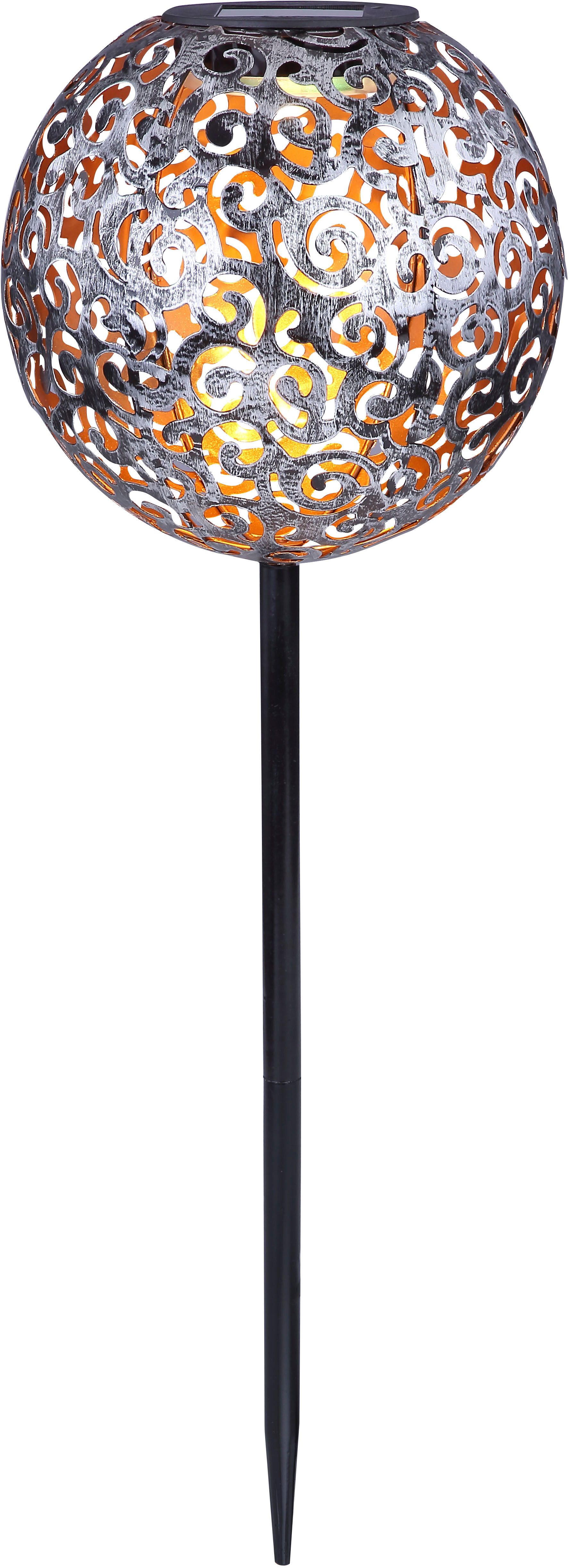 GLOBO LIGHTING LED Solarleuchte SOLAR, LED fest integriert, Warmweiß, Solarlampe für Garten, Toller Lichteffekt, Solarkugel mit Erdspieß