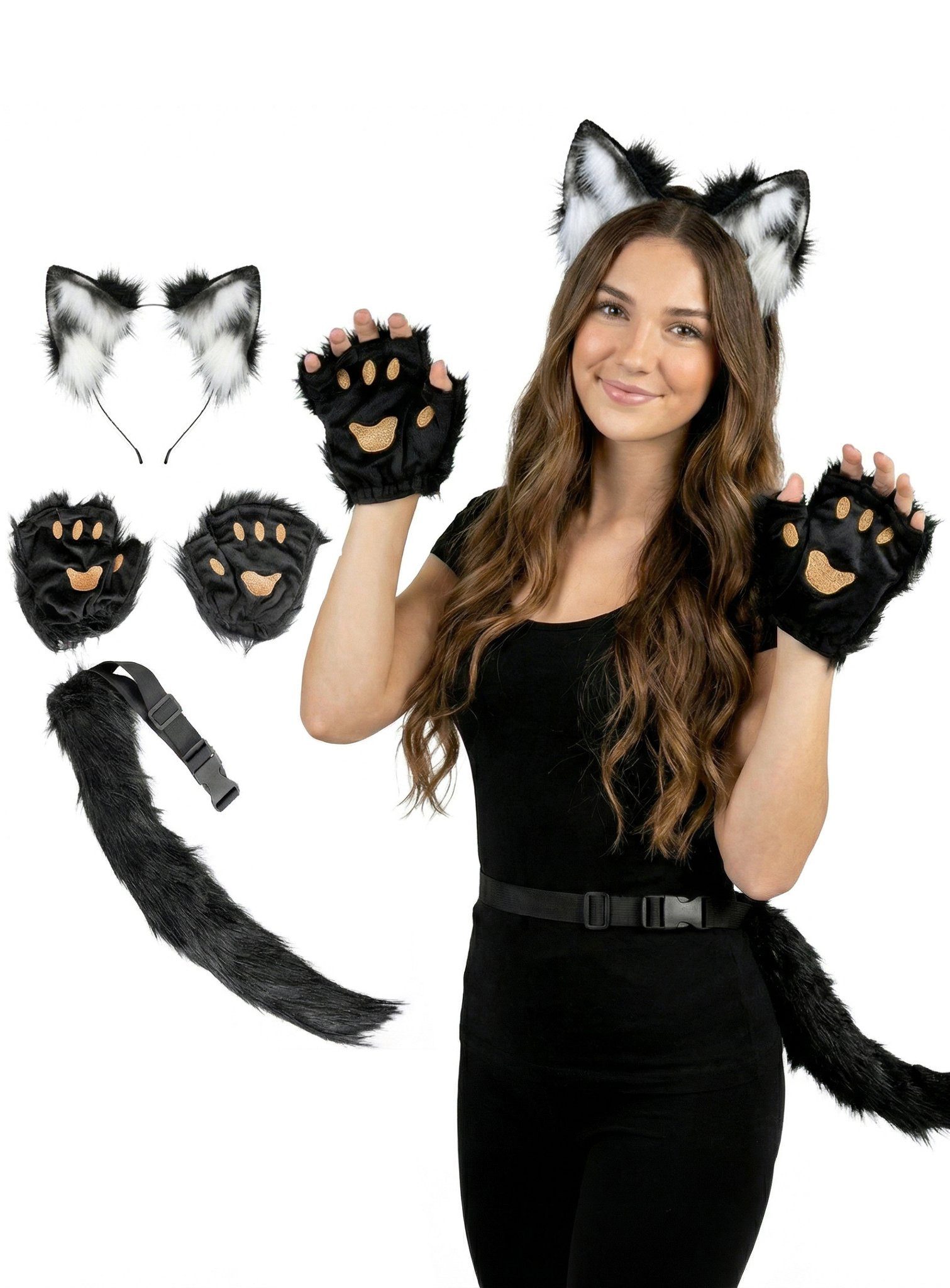 Metamorph Kostüm Katze Kostümset - Faschingskostüm Damen Karneval, Einfach günstig online kaufen