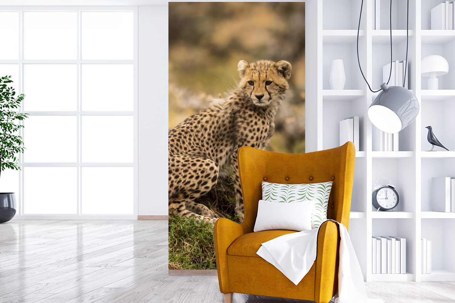 Vliestapete Matt, St), (2 Wohnzimmer Fototapete Leopard Wald Tier, für Fototapete bedruckt, MuchoWow Schlafzimmer - - Küche,