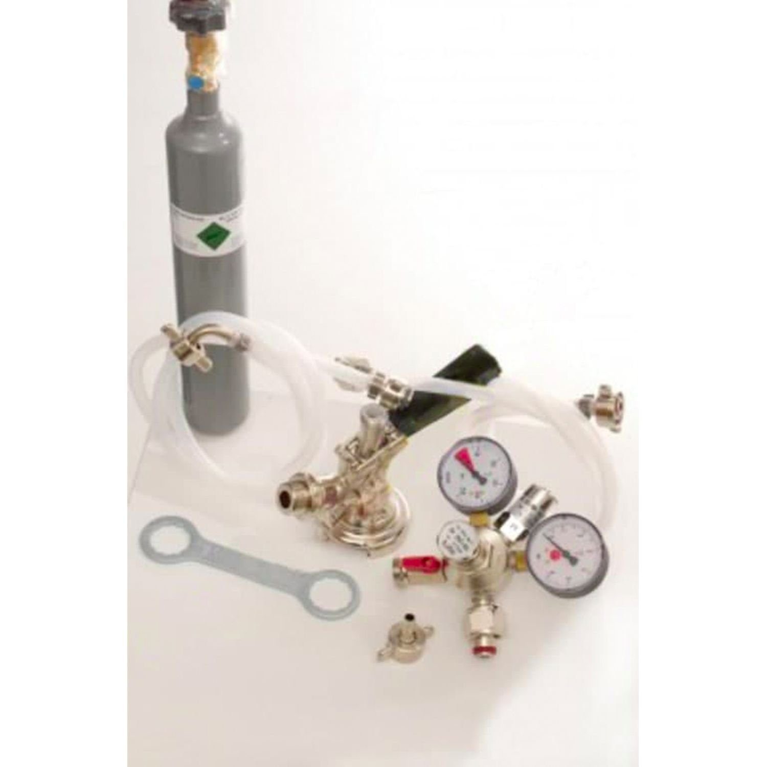 ich-zapfe Bierzapfanlage Zubehörpaket 1 mit Korb Fitting, 10mm Bierschlauch und, 0,5 kg CO2 Flasche
