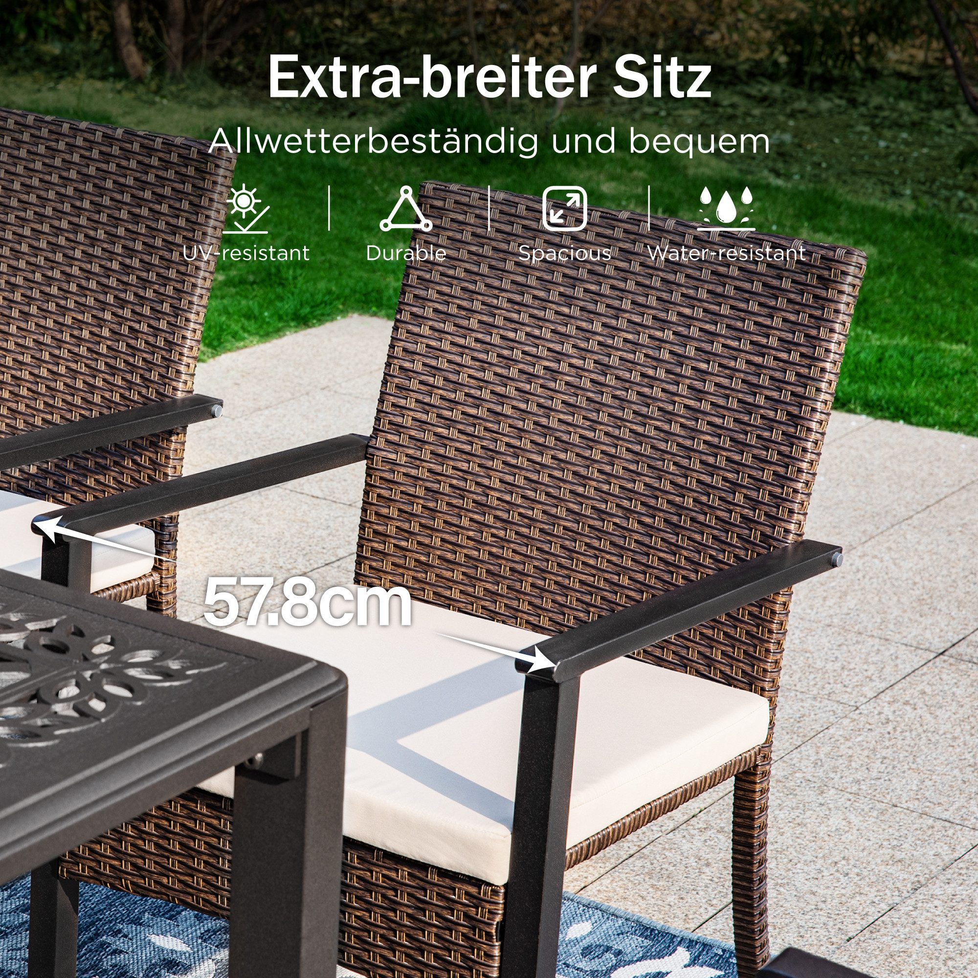 PHI VILLA Gartenstuhl (Moderne Gepolsterte Balkonstühle günstig online kaufen