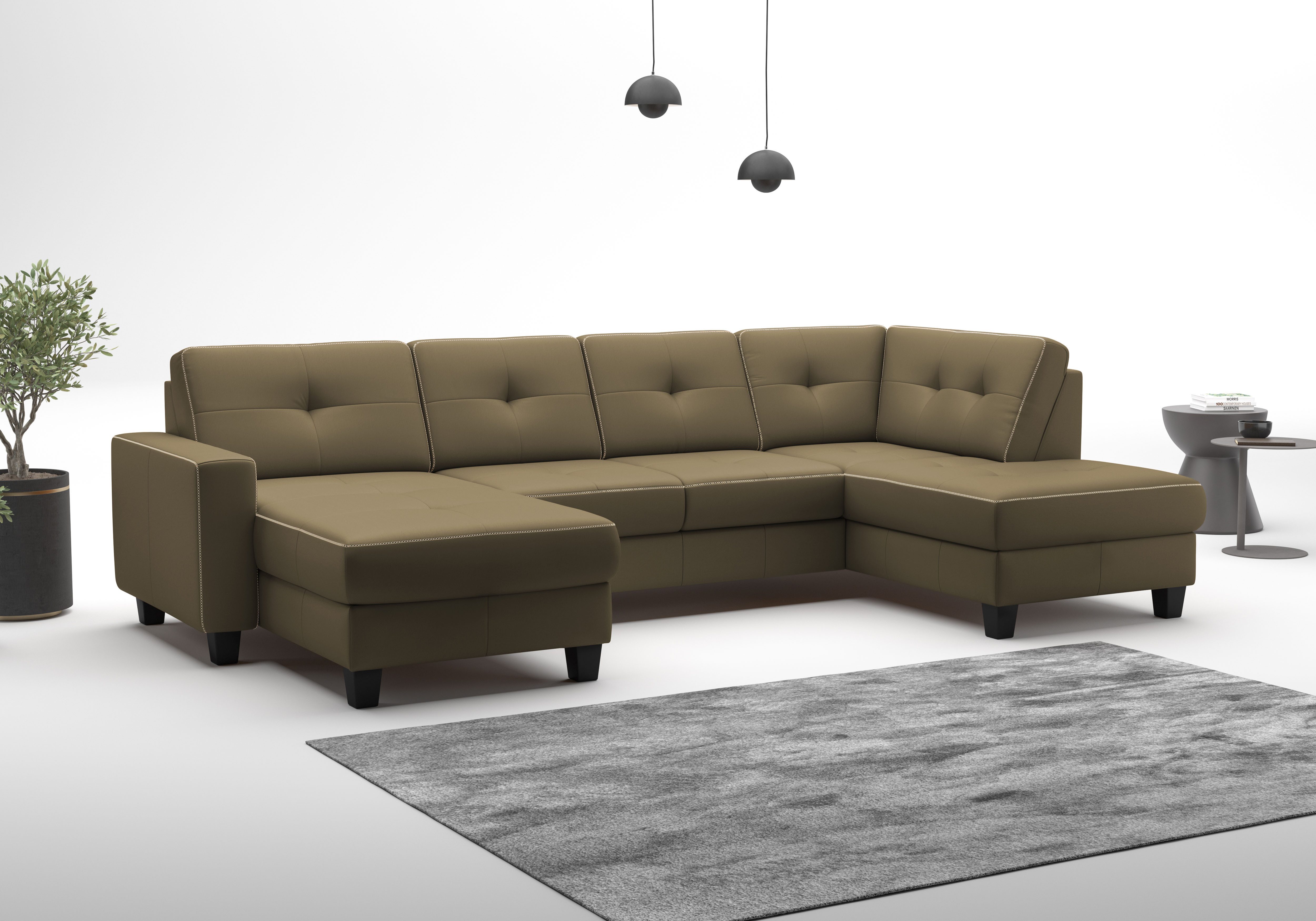 Home affaire Wohnlandschaft Varese, wahlweise mit Bettfunktion und Bettkasten