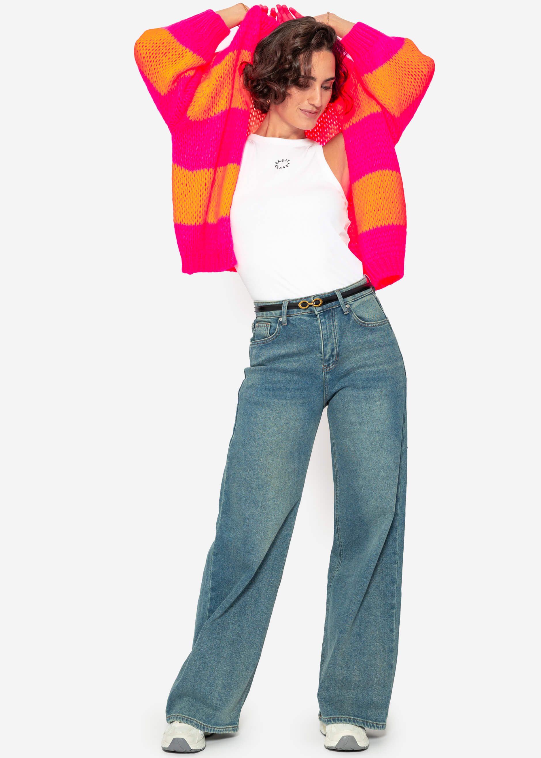 SASSYCLASSY 5-Pocket-Jeans Lockere Thermo Jeans Damen in weiter Beinpassform