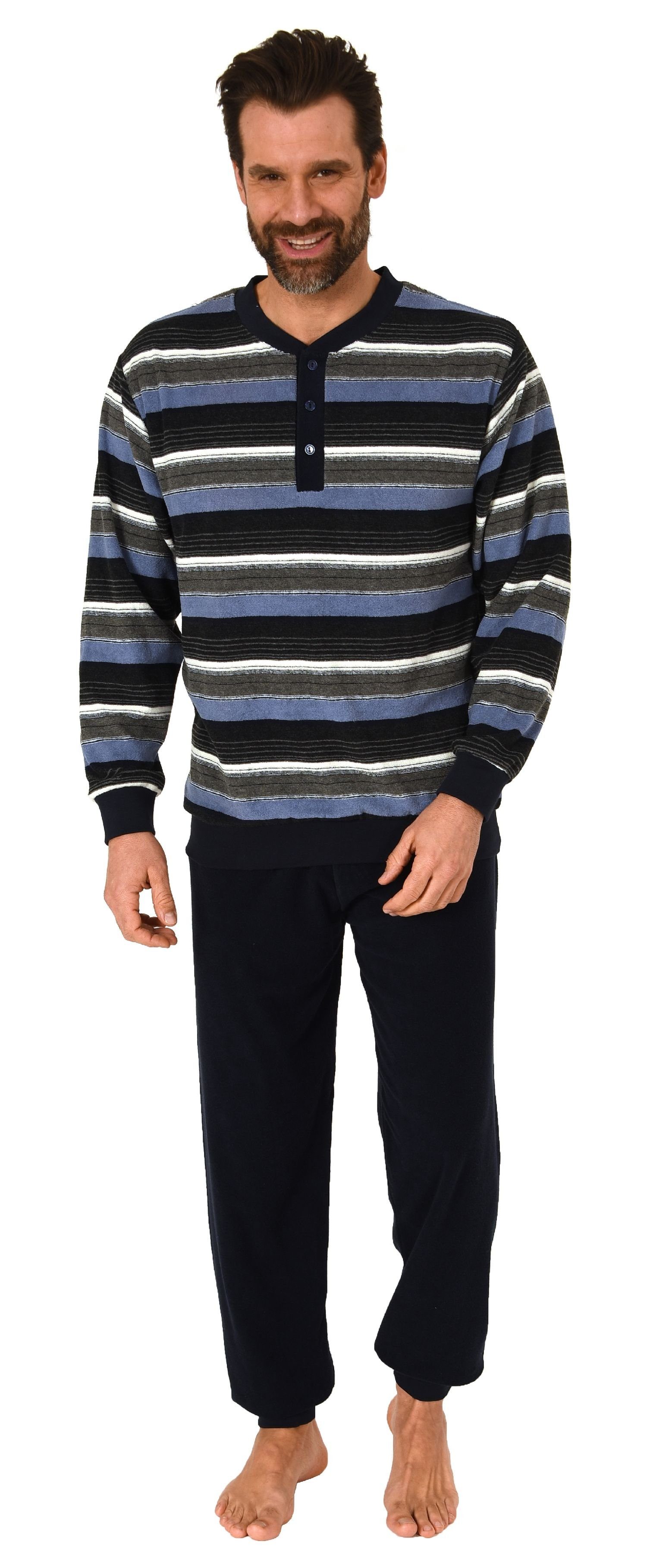 Normann Pyjama Herren Frottee langarm Schlafanzug günstig online kaufen