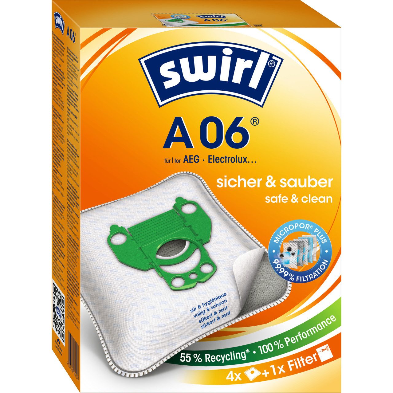 Swirl Staubsaugerbeutel Swirl A 06 EcoPor Staubsaugerbeutel 4 Staubbeutel