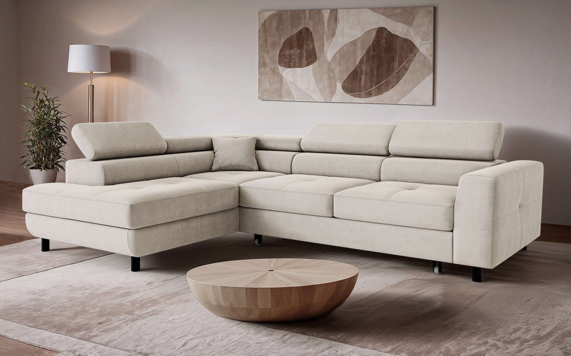 OTTO home Ecksofa AADEN Schlafsofa 254 cm - OTTO. Verlässliche Qualität., mit Bettfunktion, Bettkasten, Kopfstützen, rechts/links bestellbar