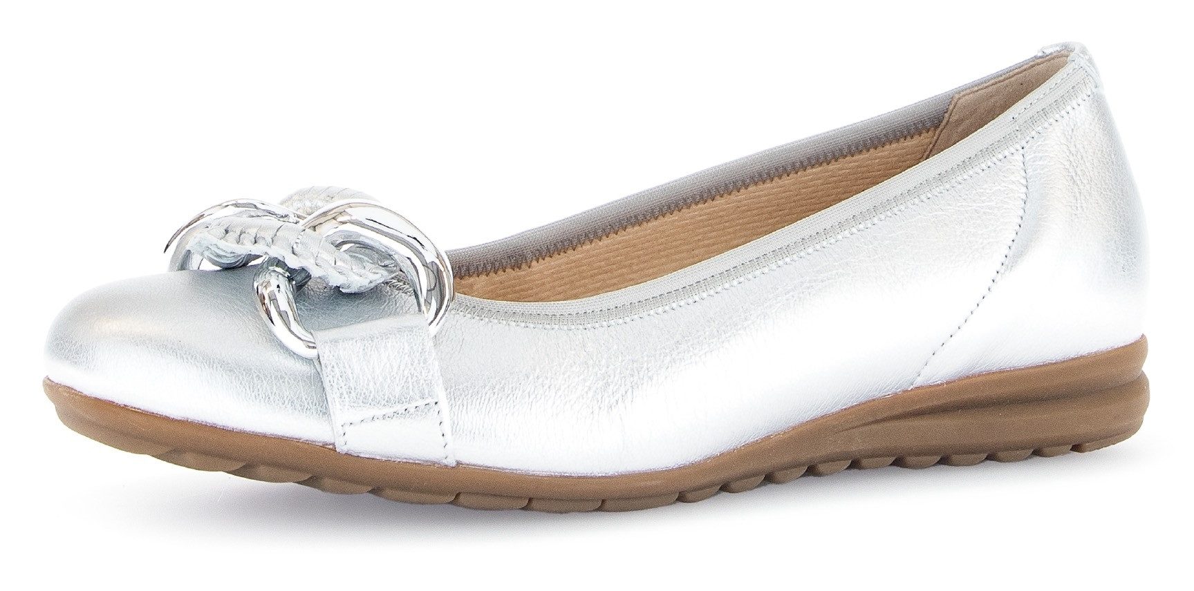 Gabor FLORENZ Ballerina, Keilabsatz, Businessschuh, Halbschuh, Schlupfschuh mit Zierkette