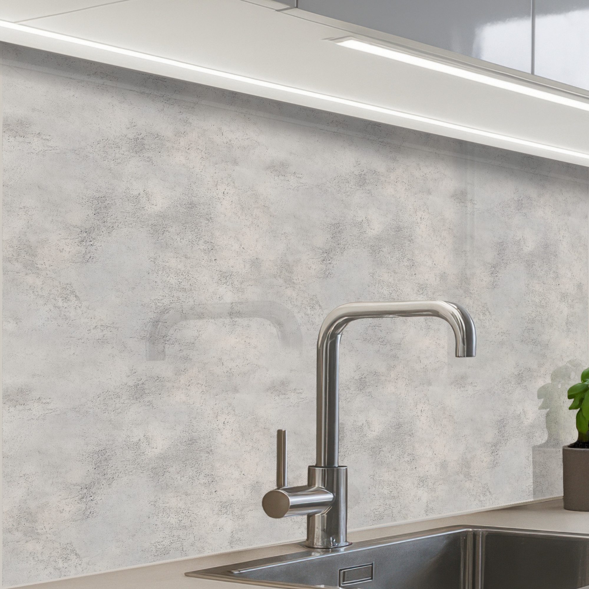 KitchenYeah Küchenrückwand Muster selbstklebend (keine Folie) Grau - Beton - Industriell, (1-tlg), Spritzschutz, Küche, Rückwand, Küchenwand, Küchenfront, 30x20 cm