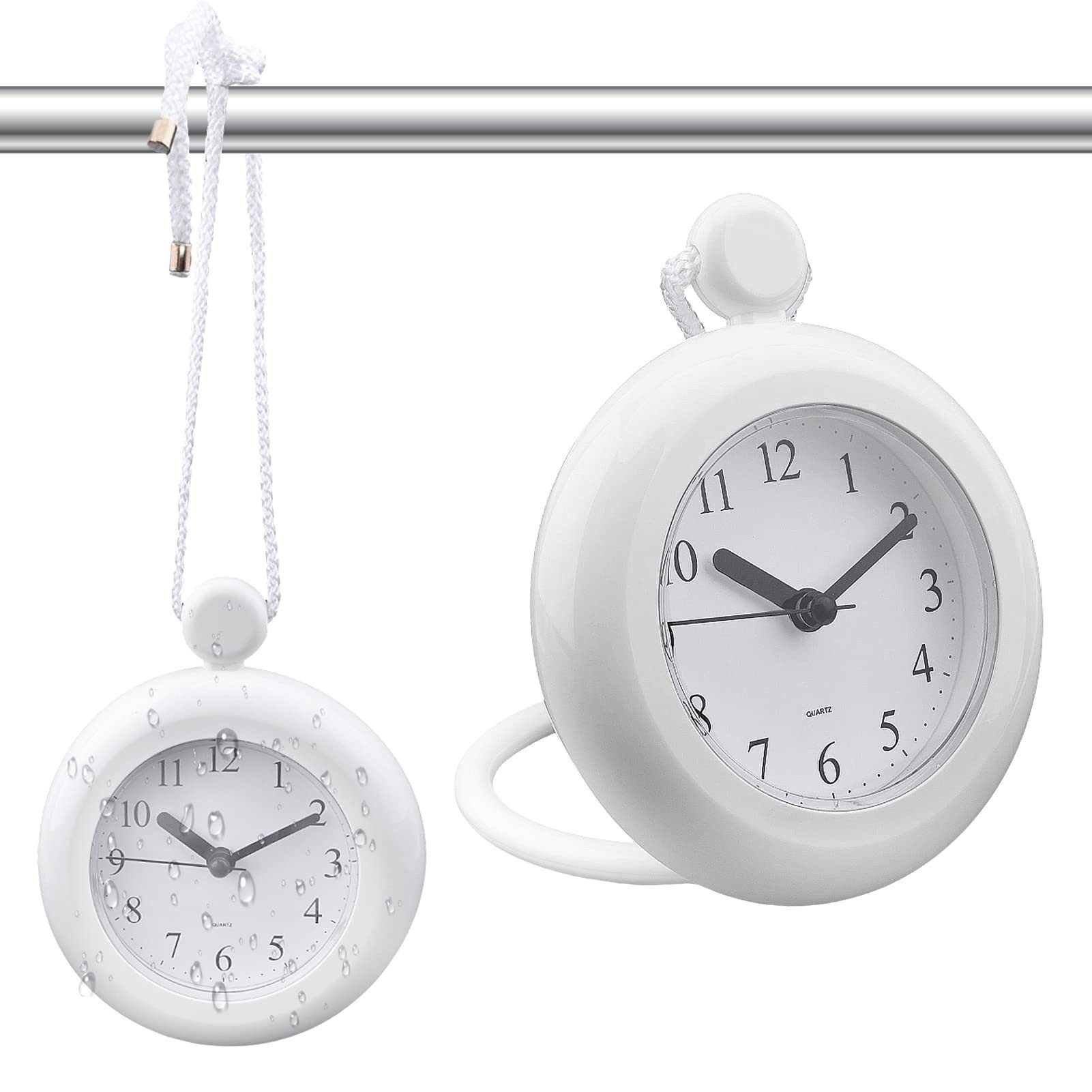 Wanduhr Analog-Badezimmeruhr –leisem Uhrwerk,zum Hängen oder Aufstellen