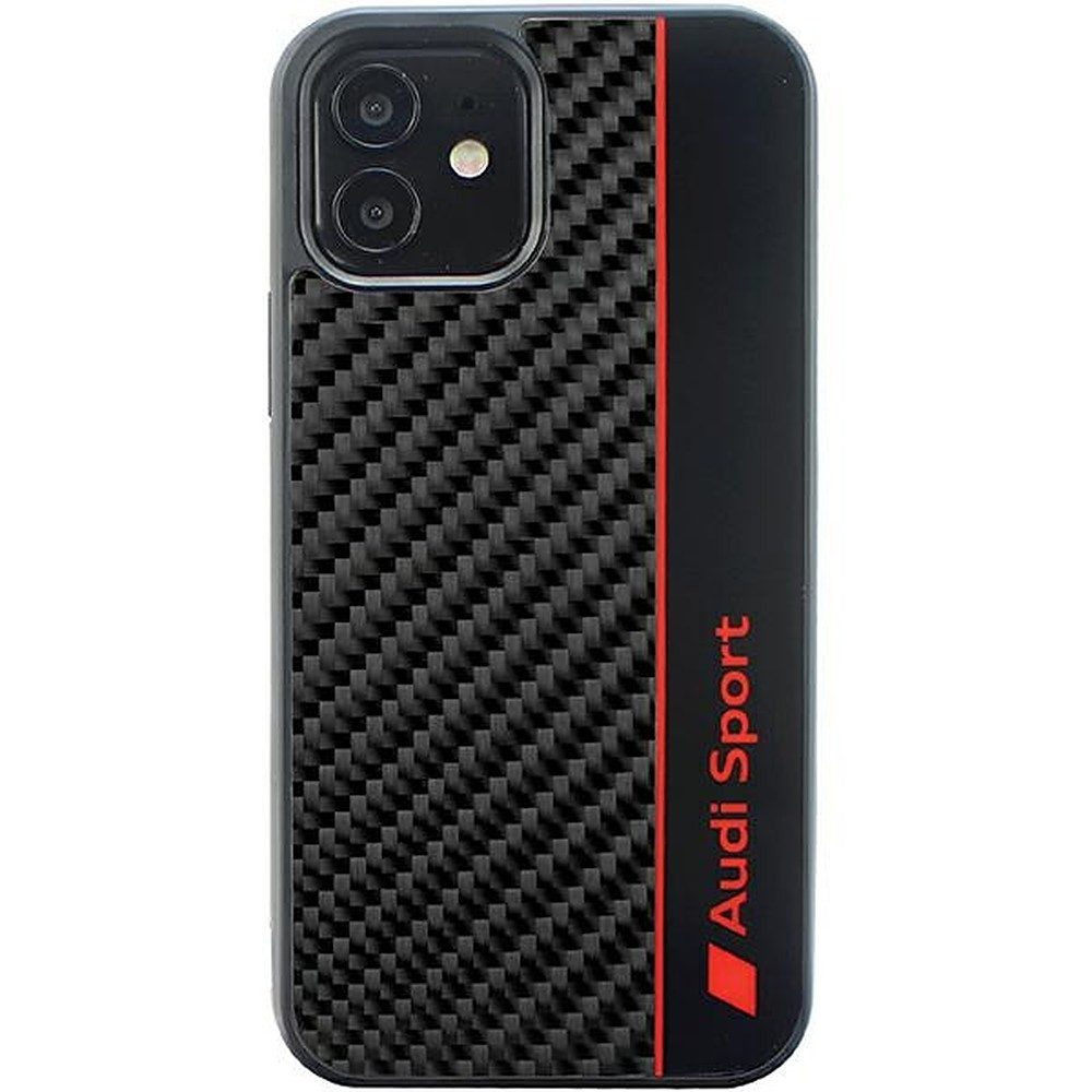 Audi Handyhülle Carbon-Case Sportcover, Carbon-Optik, Audi Sport Streifen, lizenziert