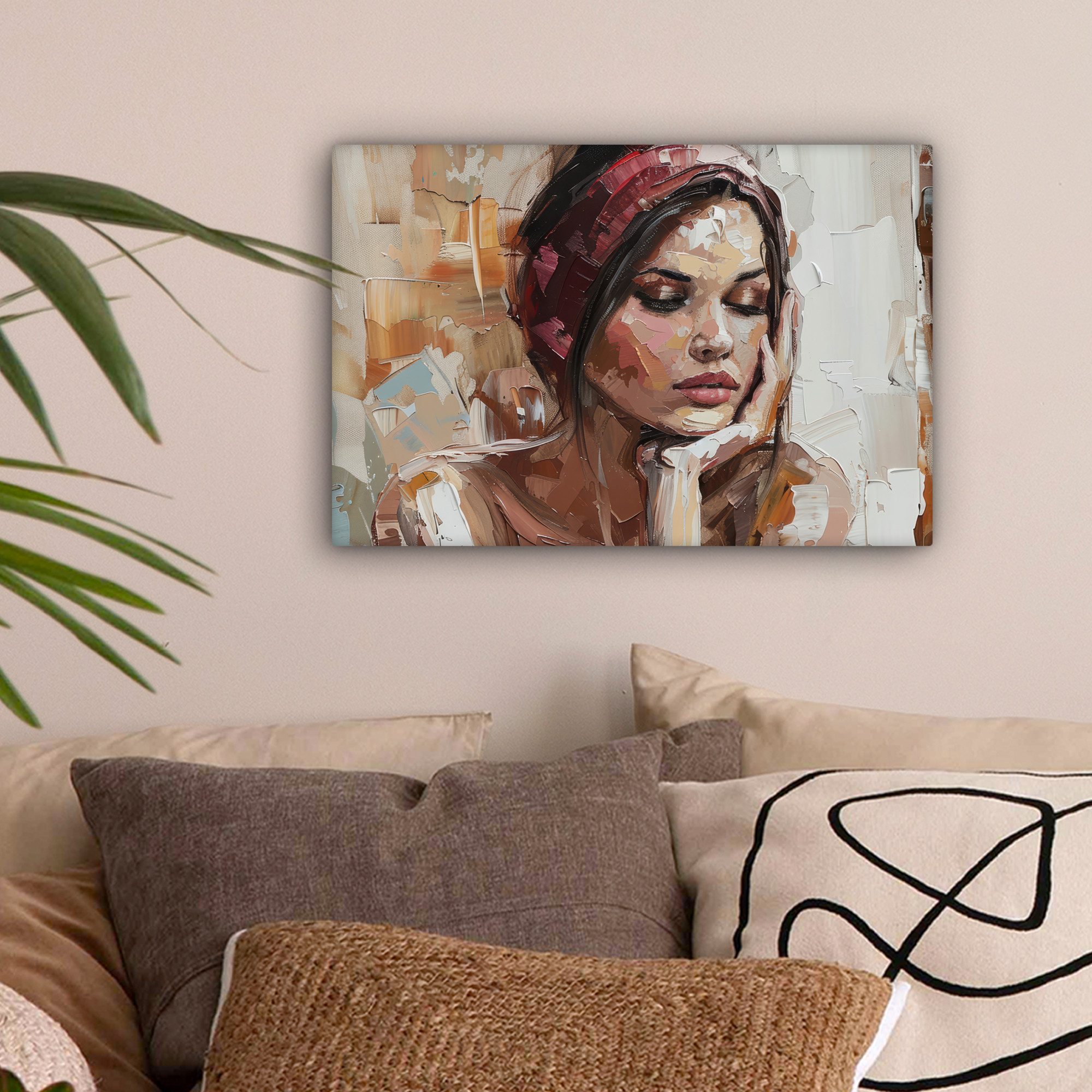 OneMillionCanvasses® Leinwandbild Frau - Lackierung - günstig online kaufen
