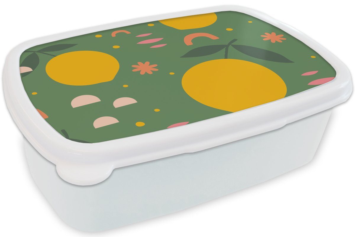 Zitrone und Jungs für für - - Brotbox Erwachsene, MuchoWow und weiß Design, Mädchen Lunchbox (2-tlg), Kunststoff, Brotdose, Kinder Rosa