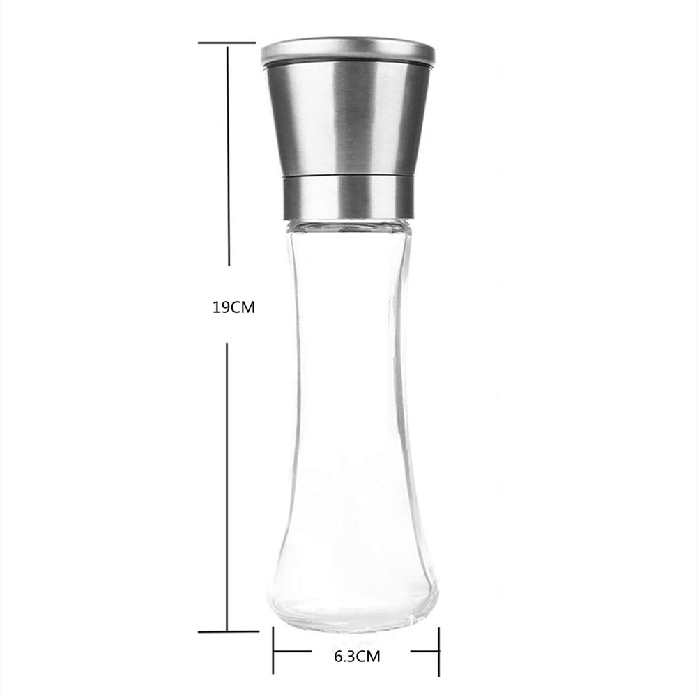 Gewürzflasche19 Glas, * Pfeffermühle 6.5CM, ZAXSD Kunststoff Glas Salz-/Pfeffermühle Edelstahl, Gewürz Manuelle Salz-/Pfeffermühle