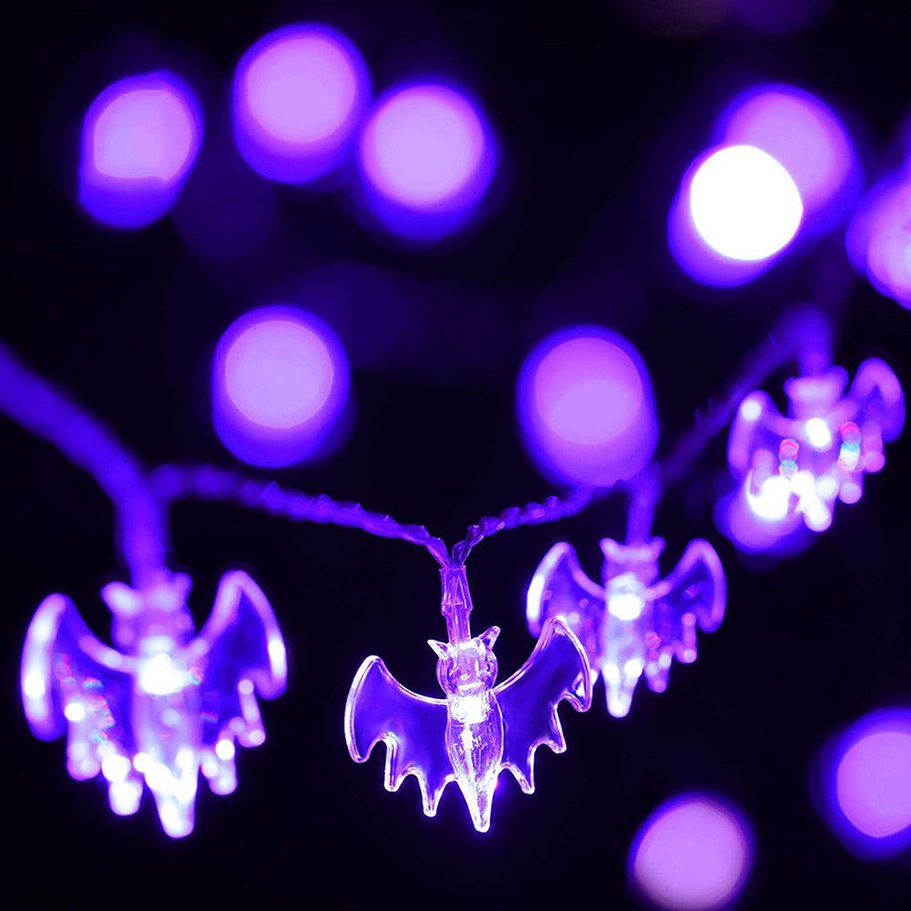 Rosnek LED-Lichterkette Halloween-Thema, Geist/Fledermaus/Spinne, batterieb günstig online kaufen