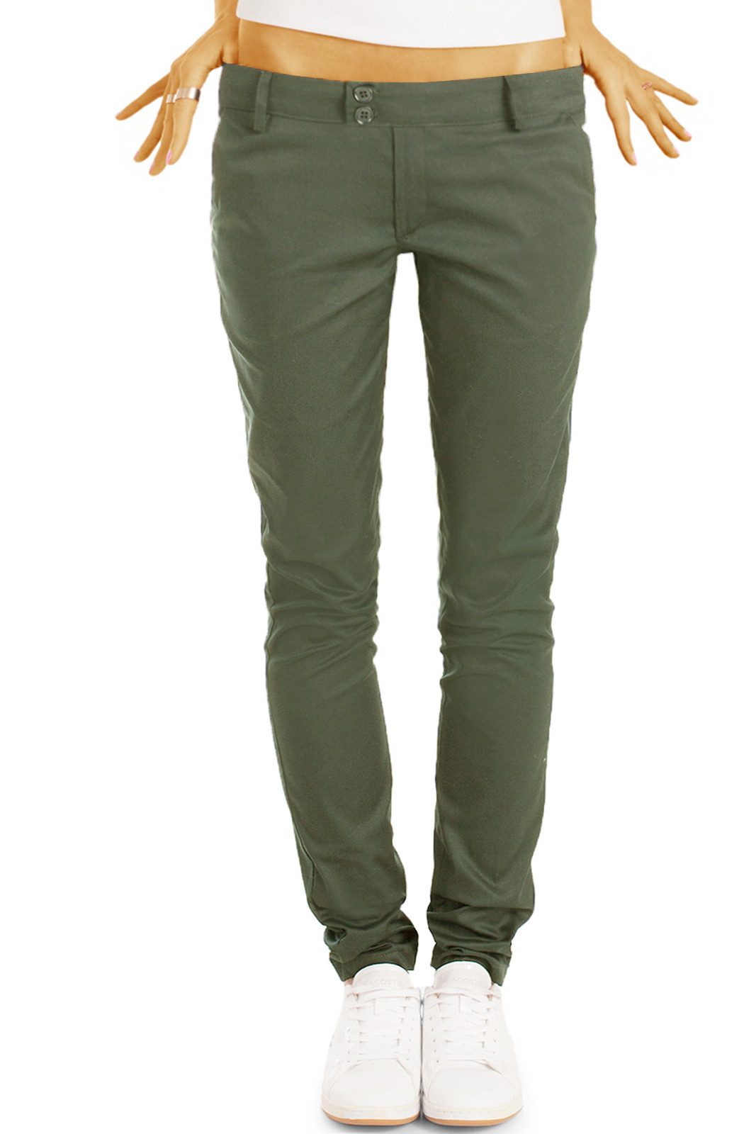 be styled Stoffhose Röhrige Damenhosen, slim fit Hüfthosen Chinohosen - Damen - h15a