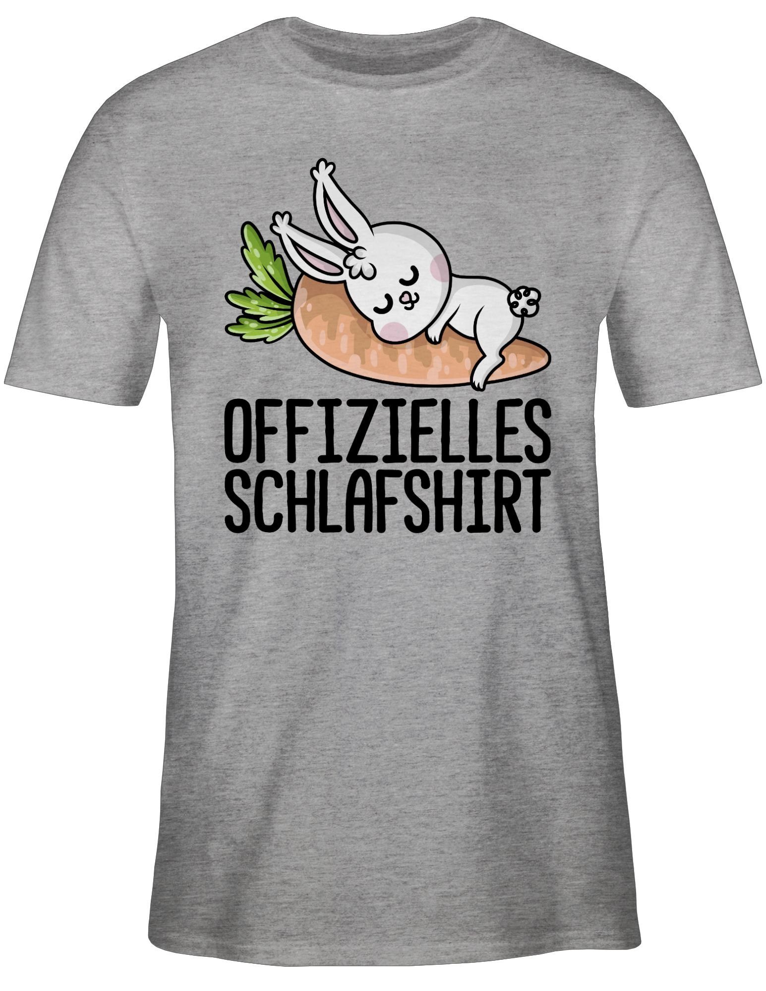 schwarz Statement Schlafshirt 03 Grau Sprüche Shirtracer Hase meliert Offizielles mit T-Shirt