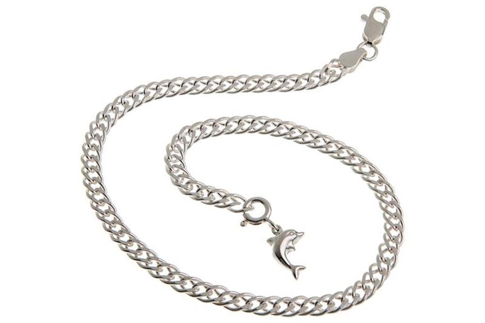 Silberkettenstore Fußkette Zwillingspanzerfußkette 4,5mm mit Delfin günstig online kaufen