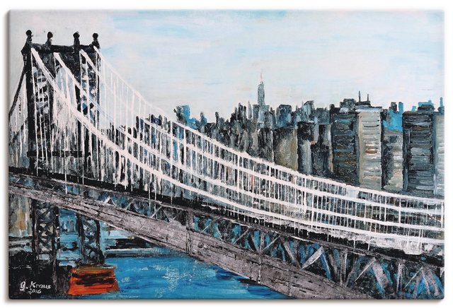 Artland Wandbild »New York Brooklyn Bridge«, Amerika (1 Stück), in vielen Größen & Produktarten - Alubild / Outdoorbild für den Außenbereich, Leinwandbild, Poster, Wandaufkleber / Wandtattoo auch für Badezimmer geeignet-Otto