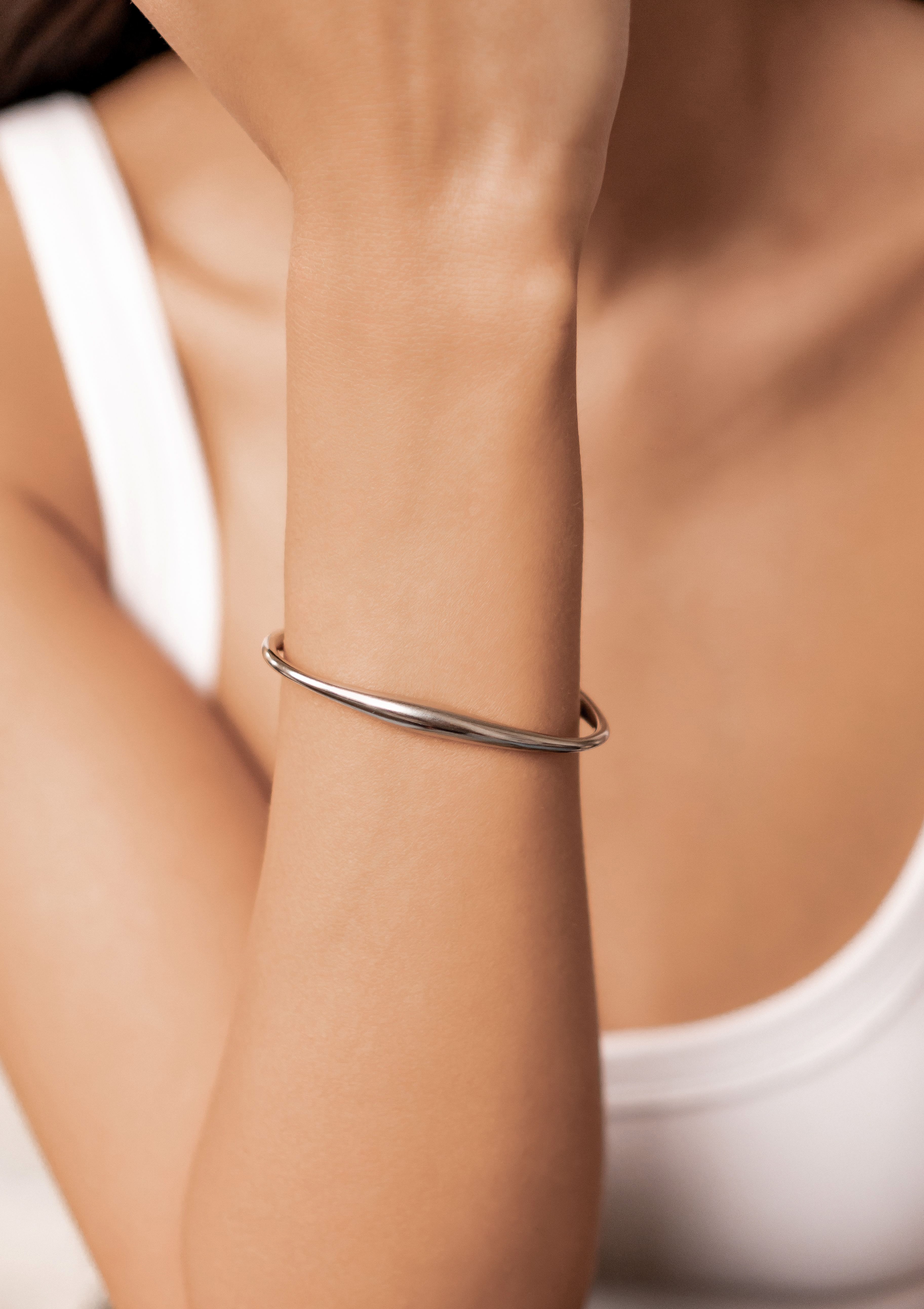 Hey Happiness Armspange Bogen, Offener Armreif Cuff, Minimalistisches Edels günstig online kaufen