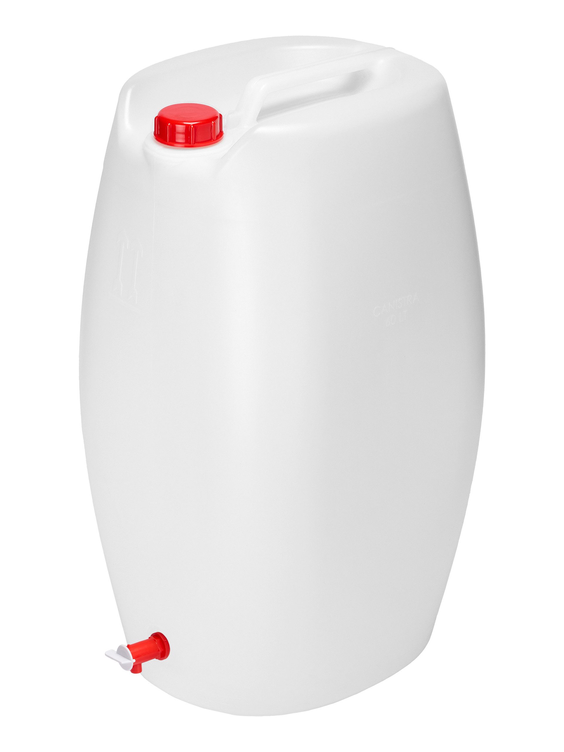 Garronda Kanister 60L Wasserkanister mit Hahn BPA-frei Wassertank Kanister Weiß GD-0083 (1 St), für Lebensmittel und Chemikalien