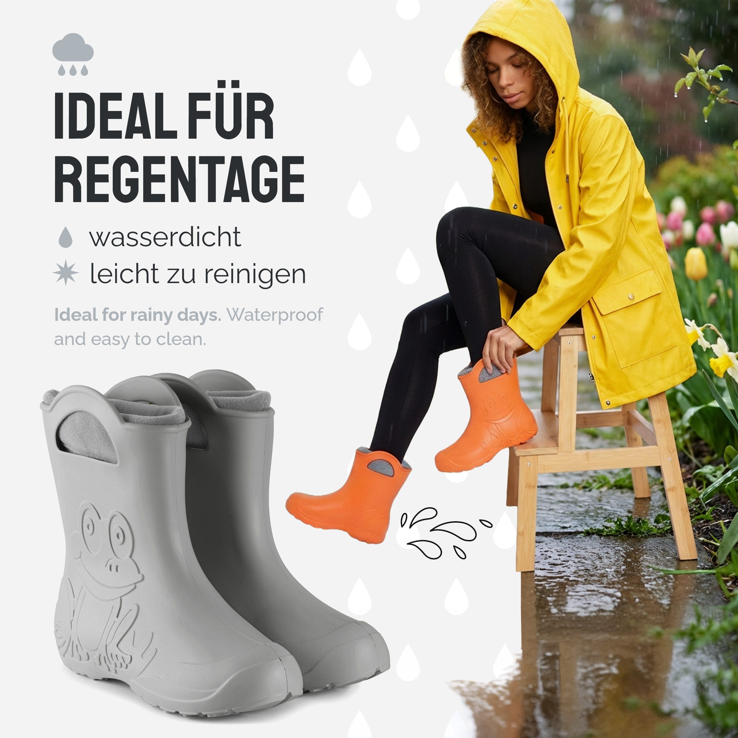 Ladeheid EVA Regenstiefel LA-CA-12 federleichte Regenschuhe Damen Gummistiefel mit herausnehmbares Innenfutter – Bild 5 von 5