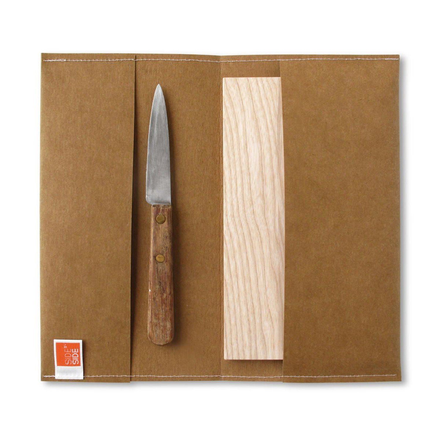 side by side Schneidebrett Schneidebrett mit Etui braun, Eschenholz