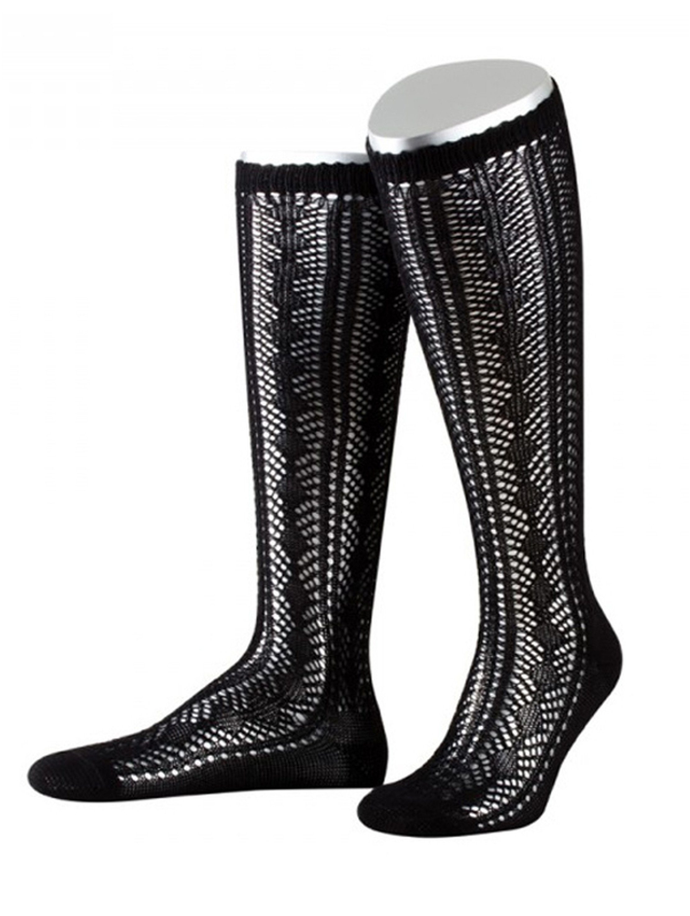 Almbock Trachtensocken Kniestrumpf Cindy (1-Paar) schwarz