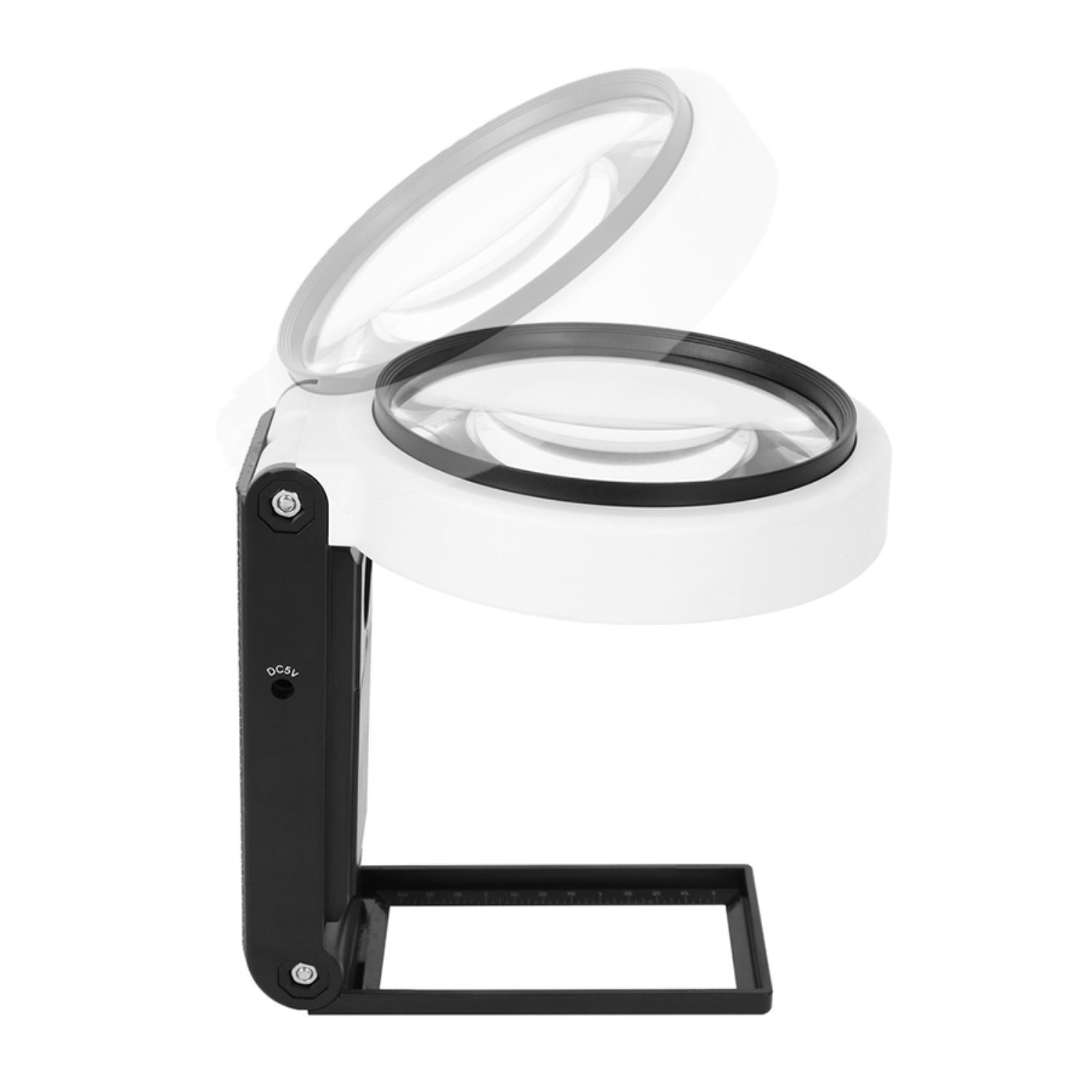 E.For.U Leuchtlupe EFU-LP-01, Lupe mit Licht, 3,5-fache Vergrößerung mit LED beleuchtet, Handlupe oder Standlupe zum Lesen, Inspektion