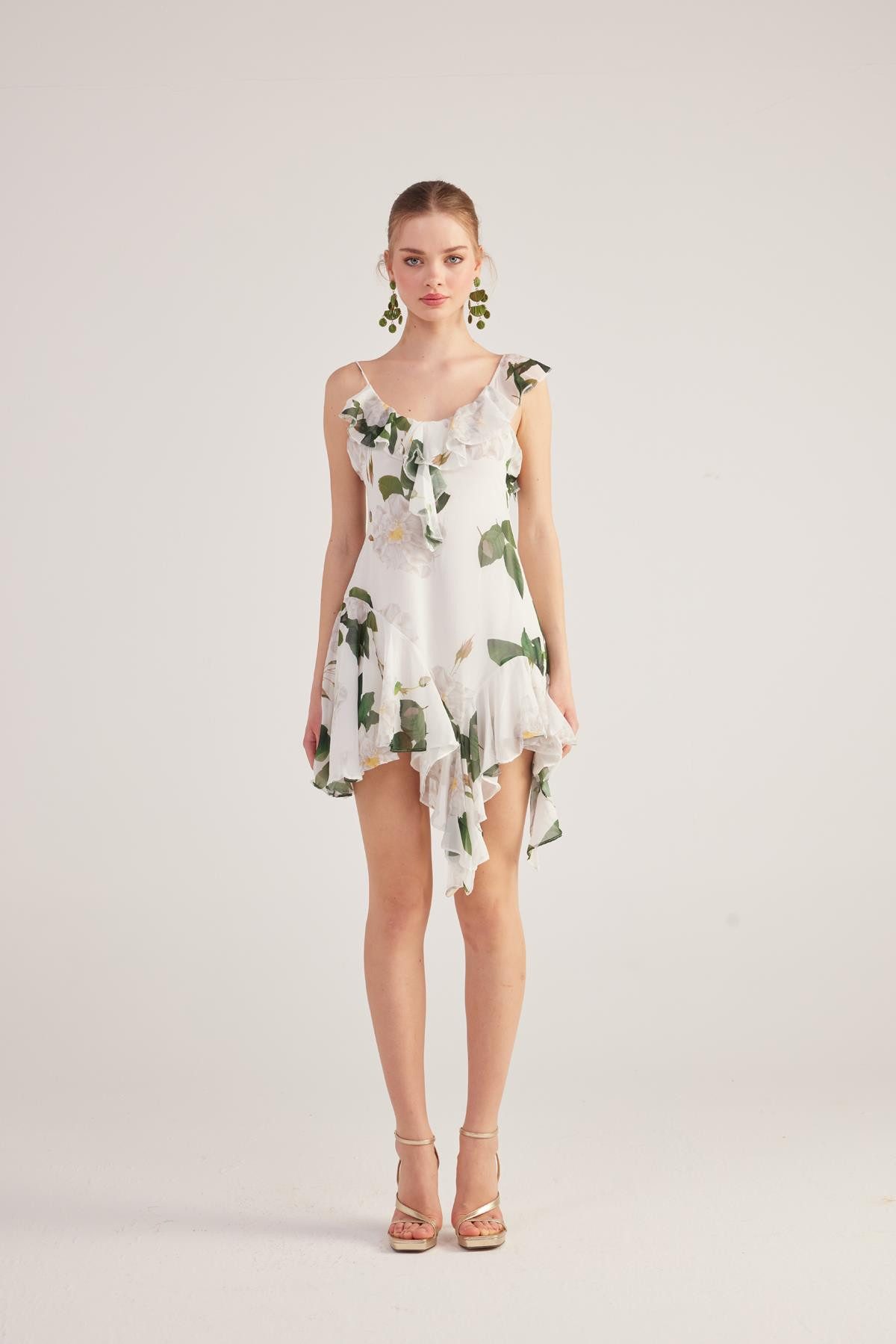 HOLLY LOLLY Midikleid Asymmetrisches Blumenkleid Gigi