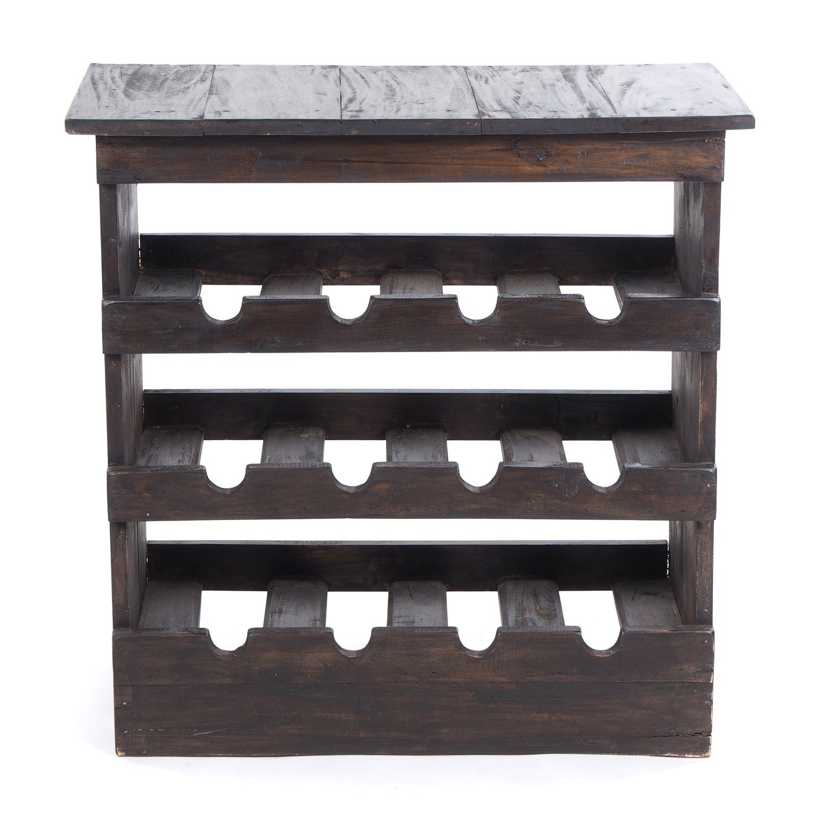 DESIGN DELIGHTS Weinregal WEINREGAL "RUSTIQUE", Altholz massiv, 70x70x38cm (HxBxT), 03 dunkelb