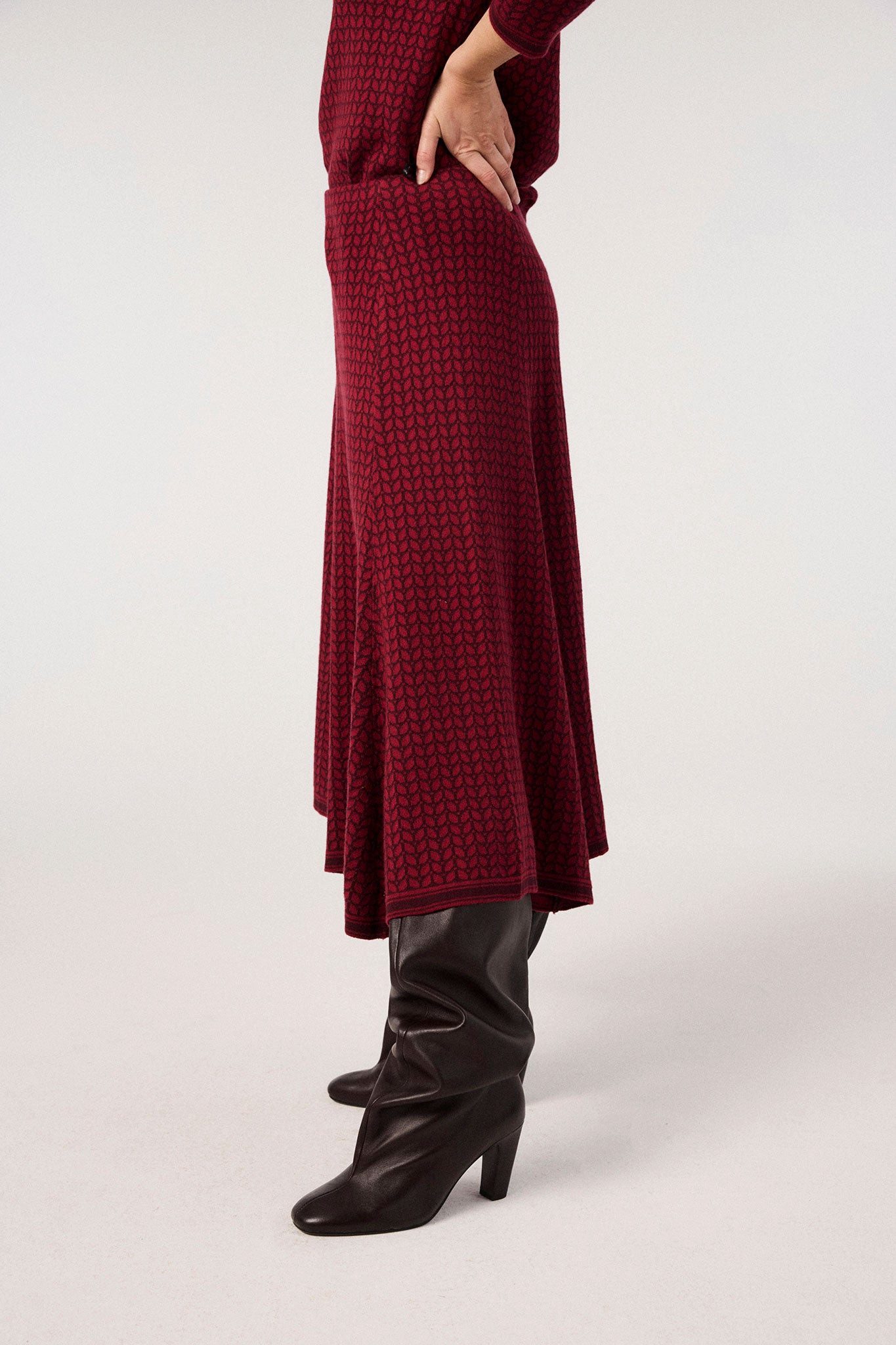 Himalaya Clothing A-Linien-Rock Damen mit feinem Blattmuster - Jerseyrock a günstig online kaufen