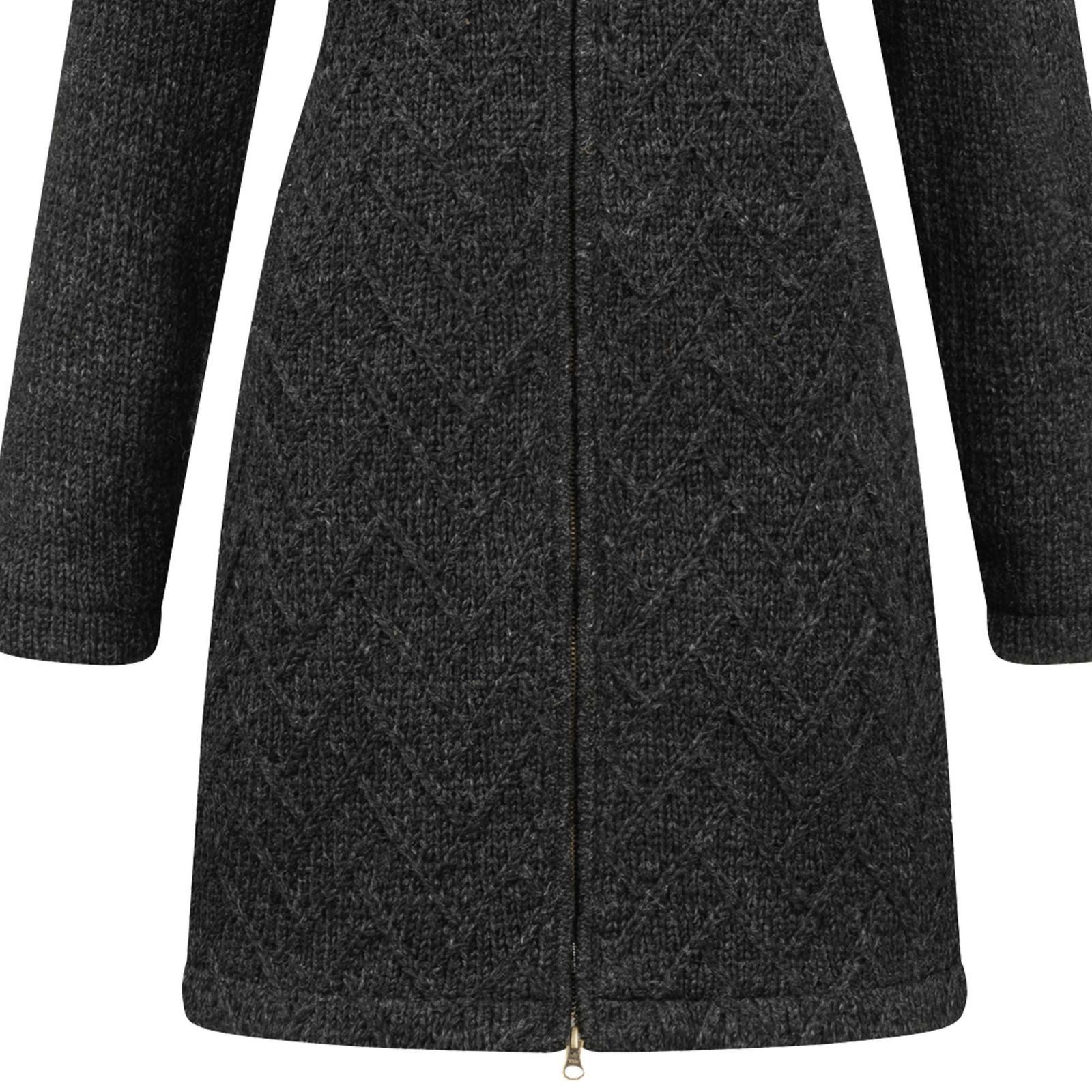 ALMHUBER Longstrickjacke ALMHUBER Damen Strickjacke Kurzmantel Wolle Winter Jacke Kapuze Boho – Bild 5 von 5