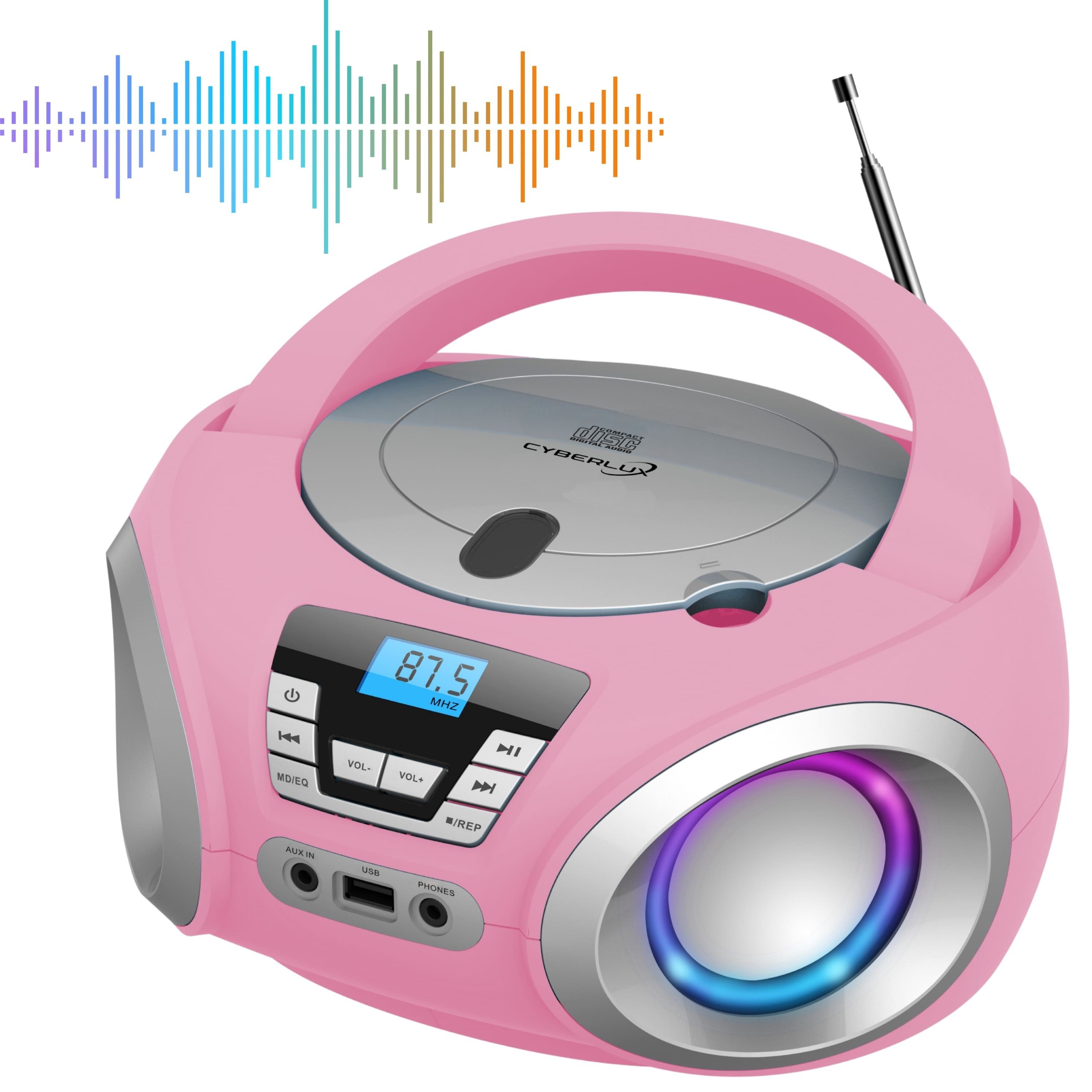 Cyberlux CL-910 tragbarer CD-Player (CD, Boombox,tragbar,LED-Disco-Beleuchtung,FM Radio mit MP3 USB)