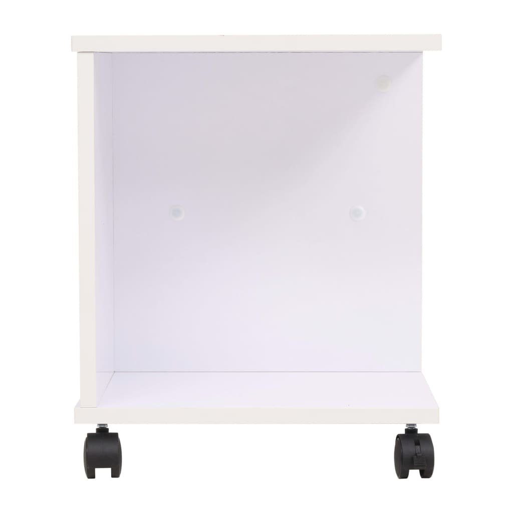 Weiß Rollen Bücherregal cm furnicato Beistelltisch 50×35×42 mit