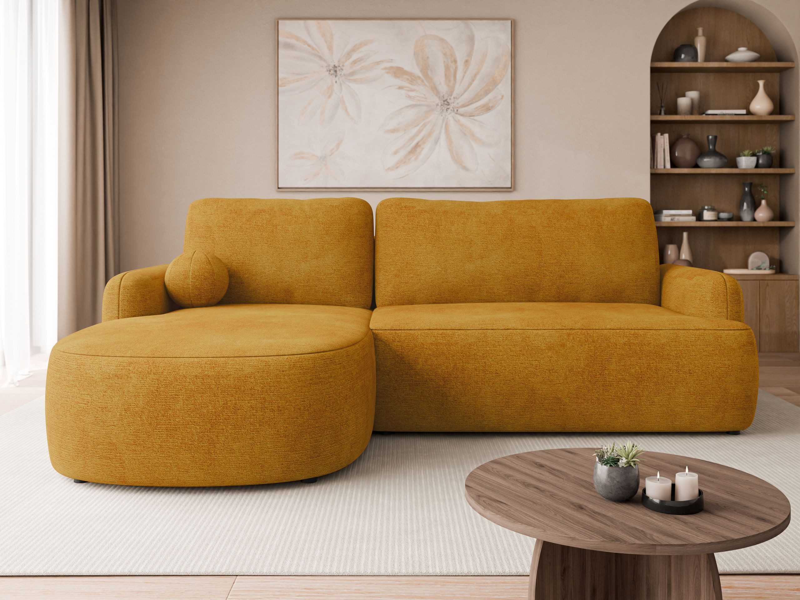 MIRJAN24 Ecksofa Loridu, mit Schlaffunktion und Bettkasten, Kissen-Set, 250x174x90 cm