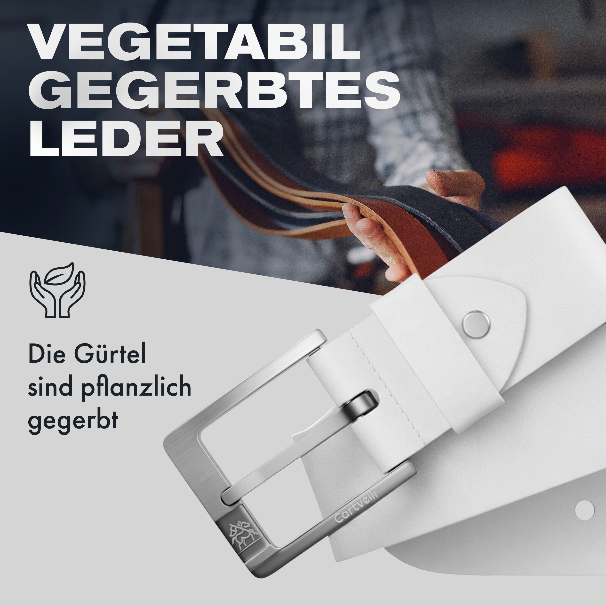 Cartvelli Ledergürtel Premium Ledergürtel Herren Made in Germany mit Geschenkbox Gürtel 40mm
