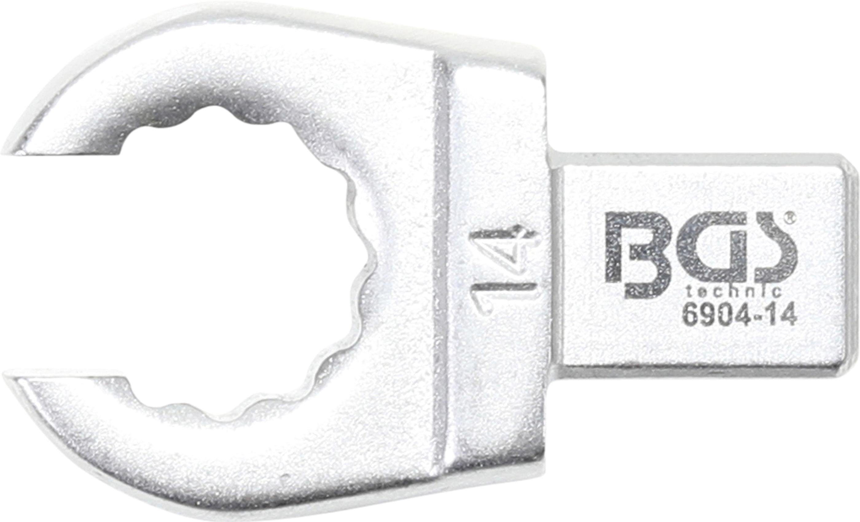 BGS technic Ausstechform Einsteck-Ringschlüssel, offen, 14 mm, Aufnahme 9 x 12 mm