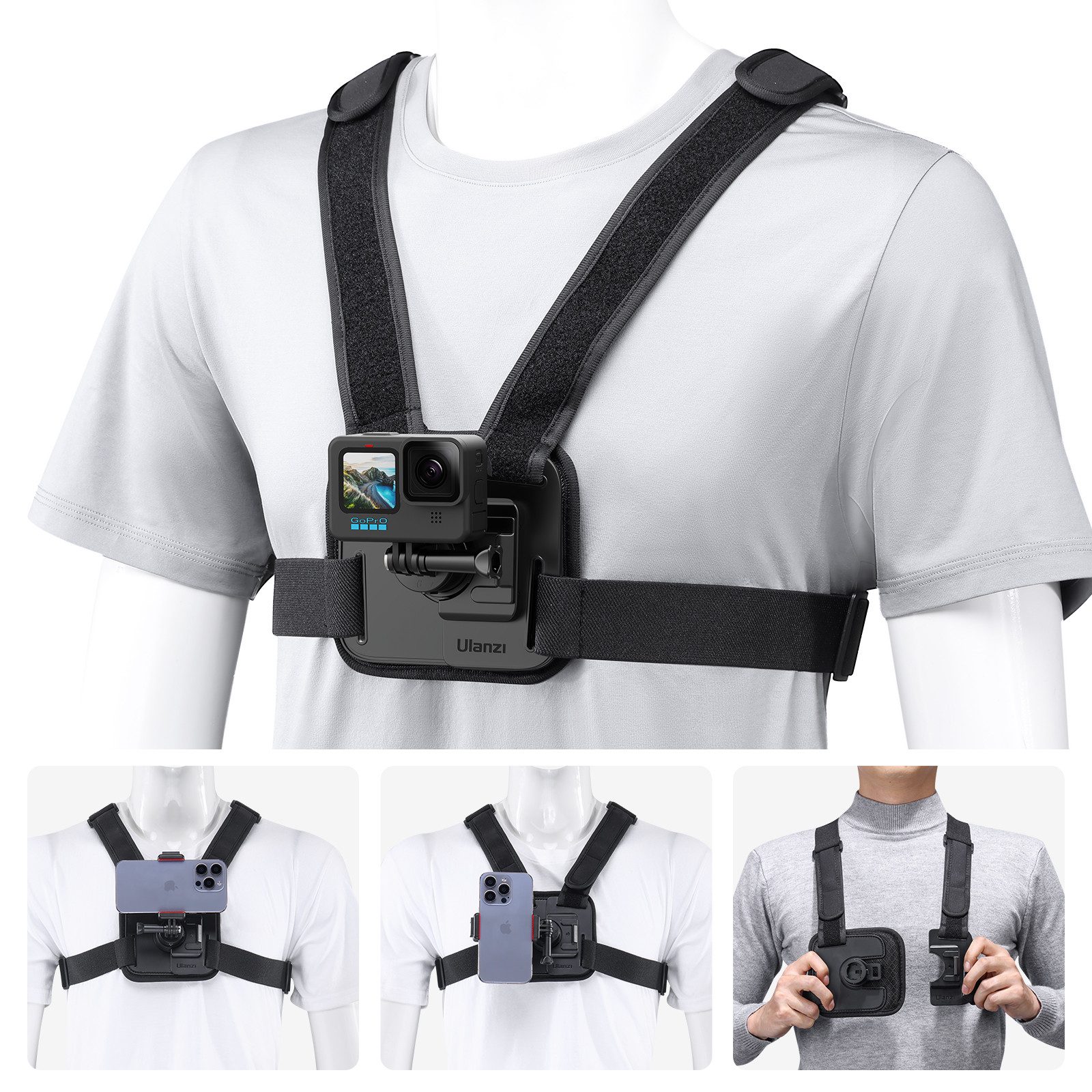 Action Cam-Halterung CM028 Brusthalterung Gurthalter Clip für Gopro Action Kamera