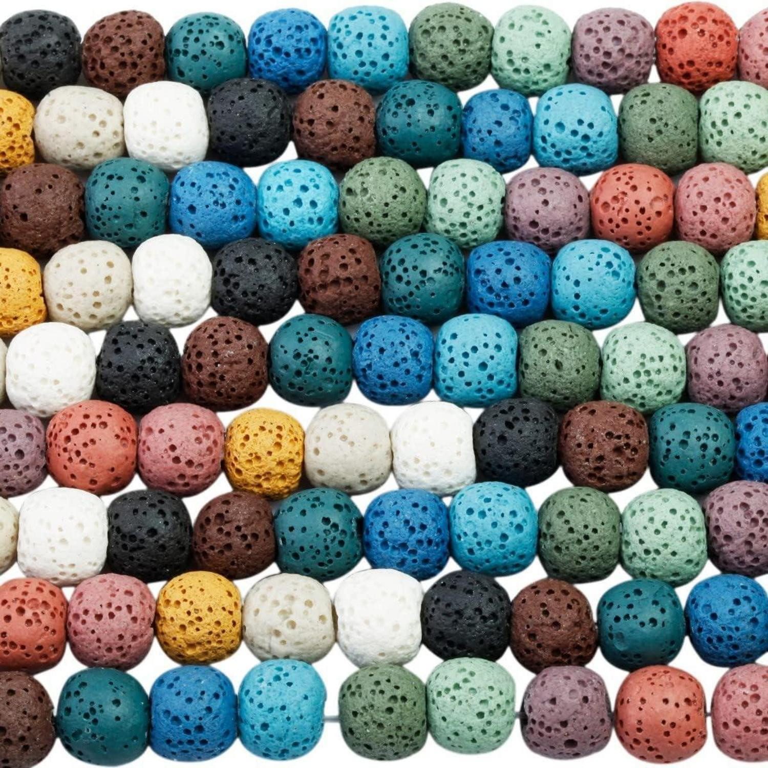LuxusKollektion Lavasteine Perlen Lavastein Halbedelsteine Schmuck Armband Diffusor 12 mm Bunt