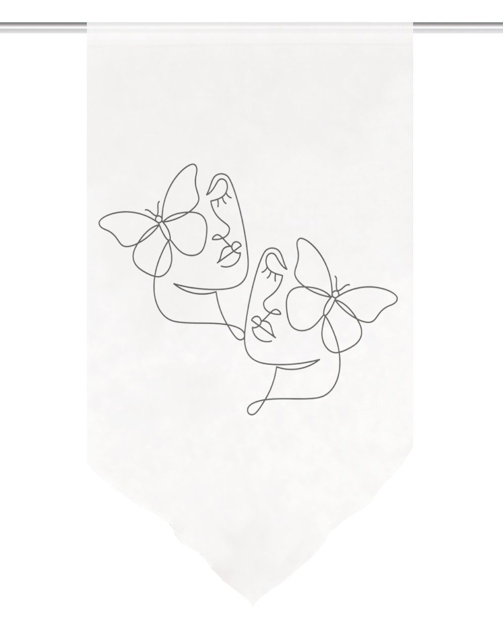 HOME WOHNIDEEN Scheibengardine SYLIA (1 St), Stangendurchzug, halbtransparent, Voile, DIGITALBEDRUCKT, VOILE, SCHAUBE