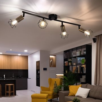 etc-shop LED Deckenspot, Leuchtmittel nicht inklusive, Deckenleuchte 4 flammig schwarz Spotleuchte Deckenlampe schwenkbar