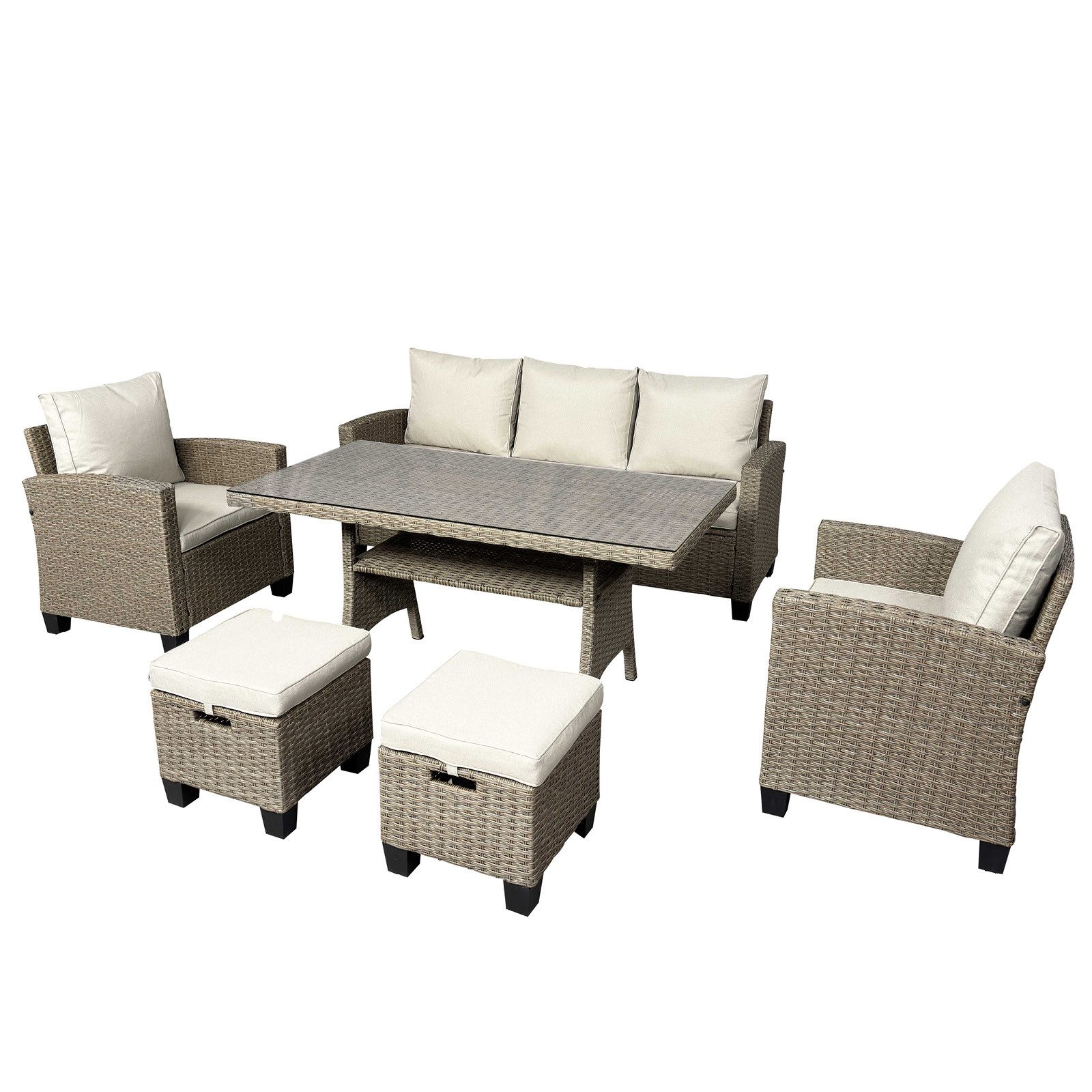 BRAST Gartenlounge-Set Delight, bis zu 7 Personen, viele Farben, inkl. extra Dicke Kissen, TÜV geprüft,Outdoor Loungemöbel Sitzgruppe